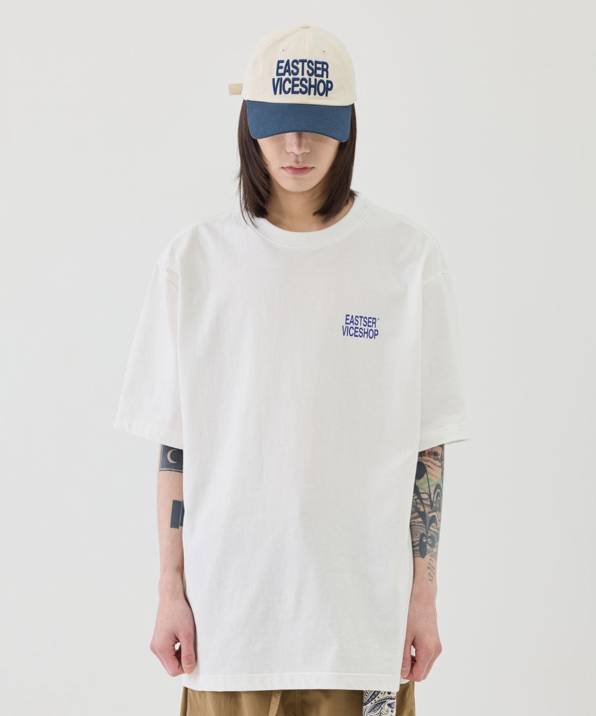 이스트서비스샵(eastserviceshop) Vice Shop Half T - White