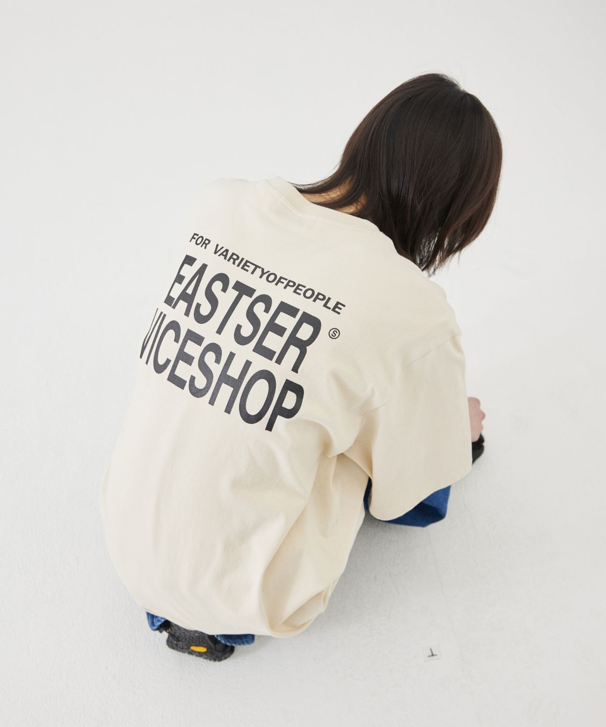 이스트서비스샵(eastserviceshop) Vice Shop Half T - Cream