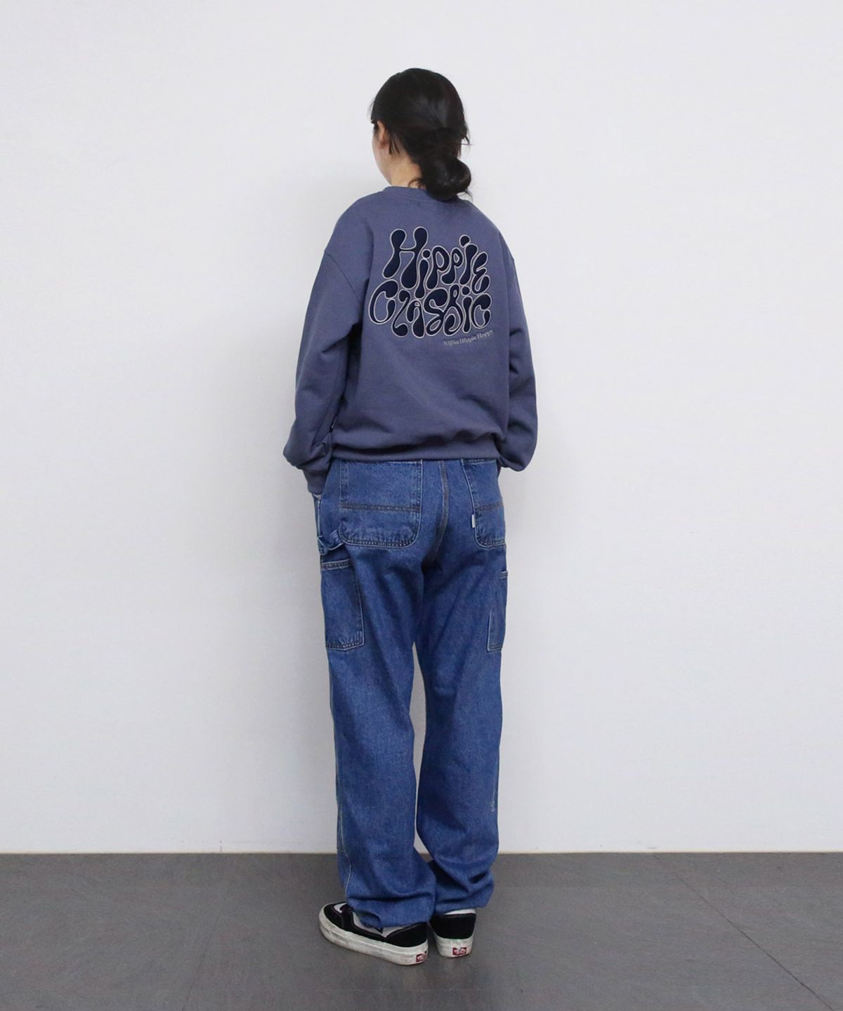 키지코(KIJIKO) Hippie Classic Applique Sweatshirt Navy - 사이즈 & 후기 | 무신사