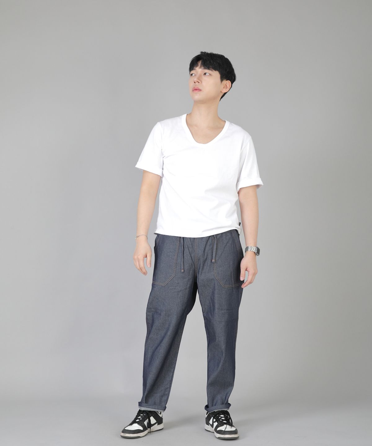 세인트크루(SAINTCREW) 앵클드롭 클래식 퍼티그 테이퍼드팬츠 AFT-306 데님 라이트인디고