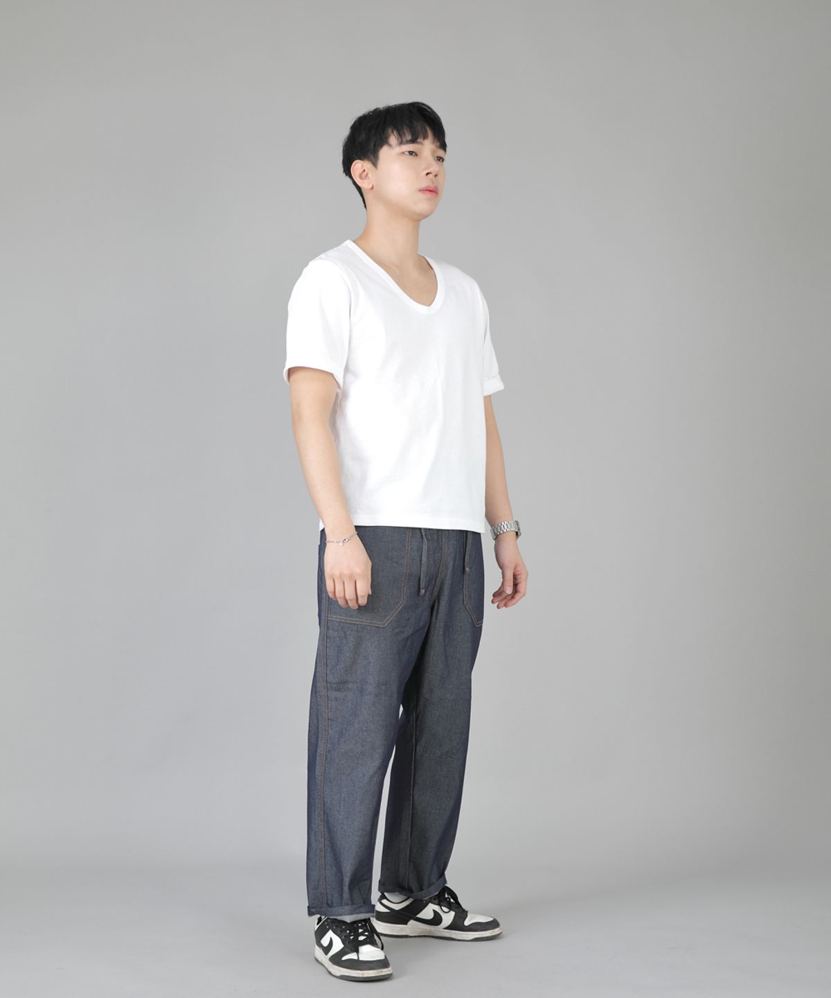 세인트크루(SAINTCREW) 앵클드롭 클래식 퍼티그 테이퍼드팬츠 AFT-306 데님 라이트인디고