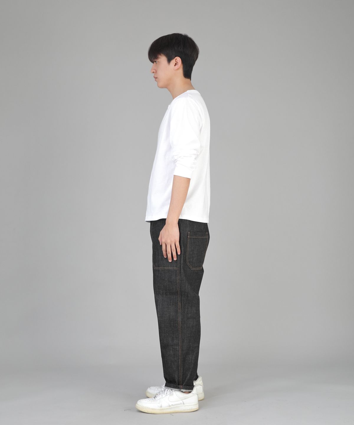 세인트크루(SAINTCREW) 앵클드롭 클래식 퍼티그 테이퍼드팬츠 AFT-306 블랙데님