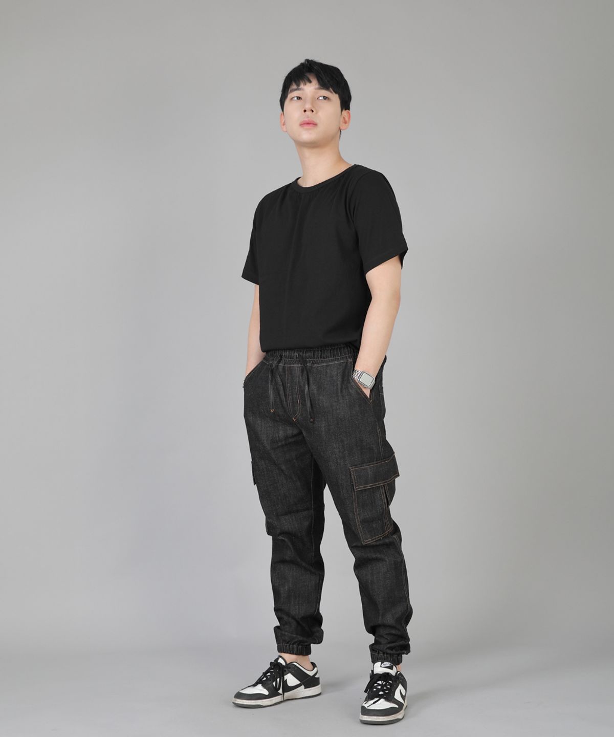 세인트크루(SAINTCREW) 레트로라인 카고조거 팬츠 RL-311CJ 블랙데님