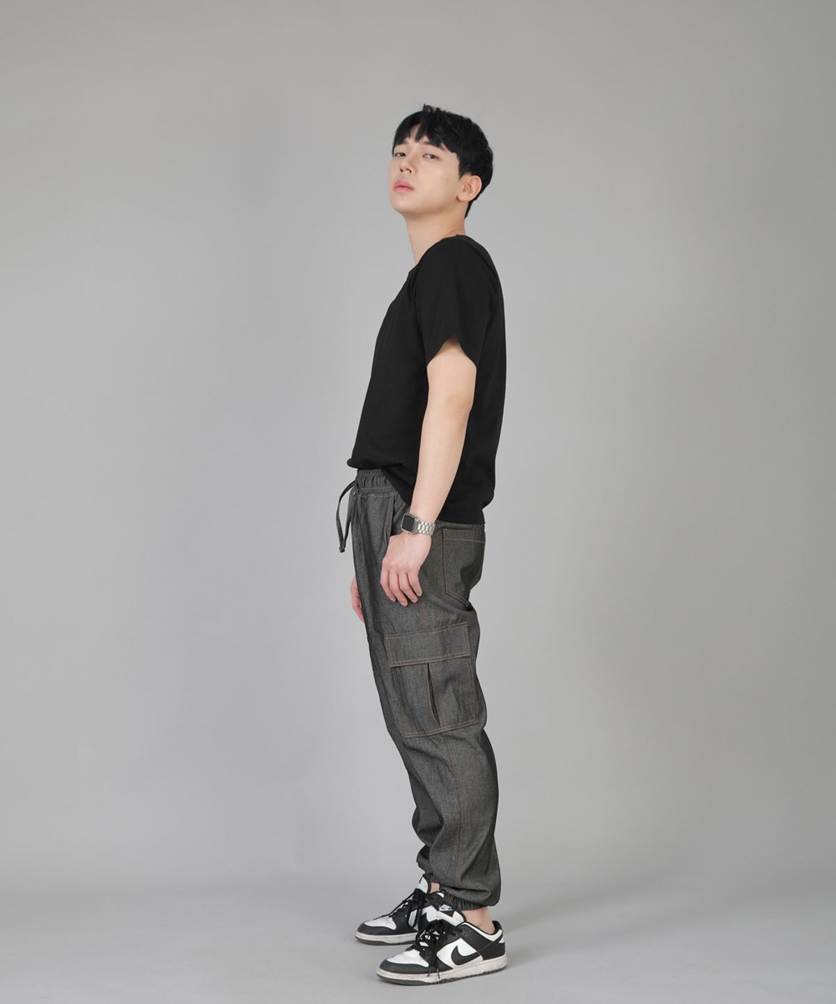 세인트크루(SAINTCREW) 레트로라인 카고조거 팬츠 RL-311CJ 데님 그레이블랙