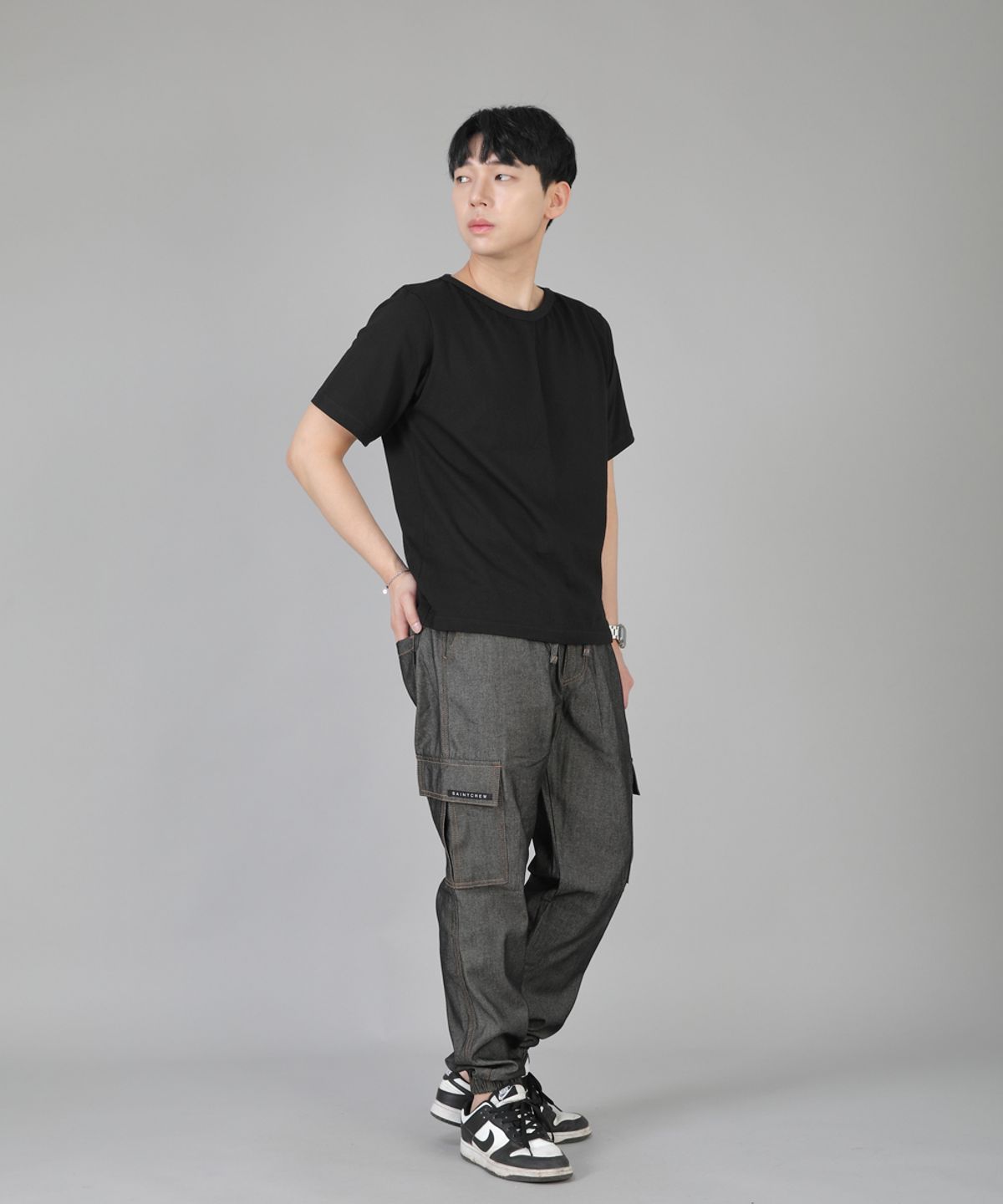 세인트크루(SAINTCREW) 레트로라인 카고조거 팬츠 RL-311CJ 데님 그레이블랙