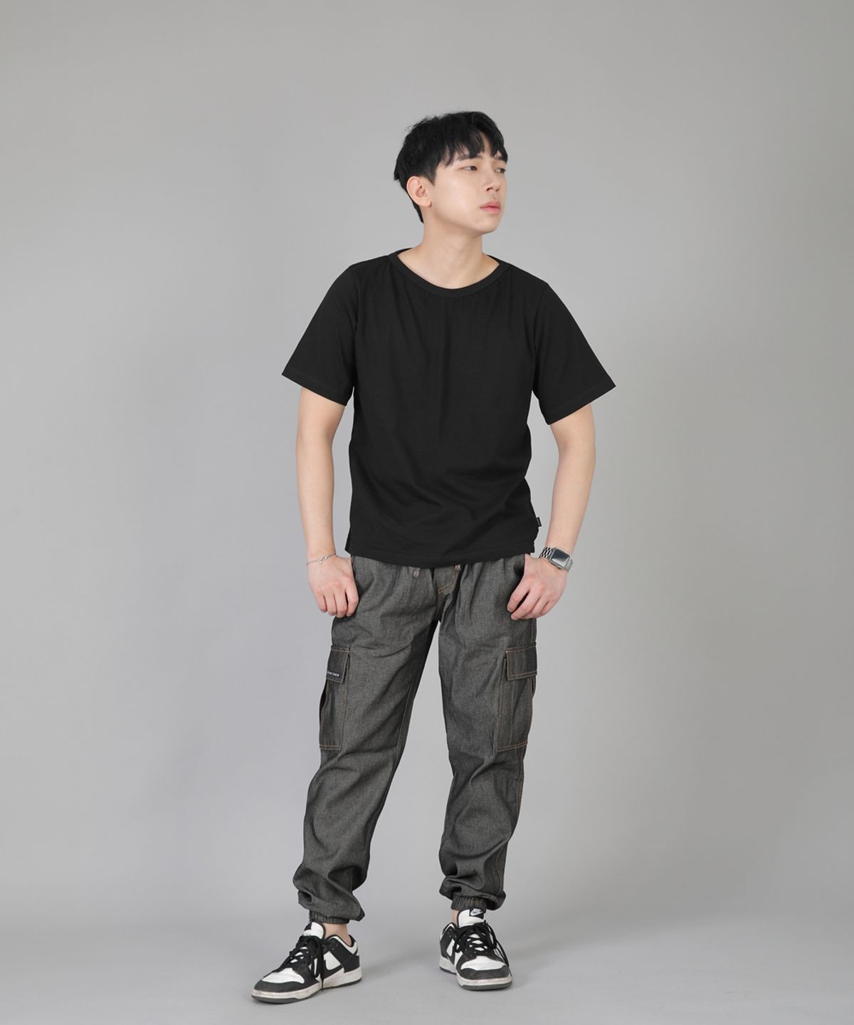 세인트크루(SAINTCREW) 레트로라인 카고조거 팬츠 RL-311CJ 데님 그레이블랙