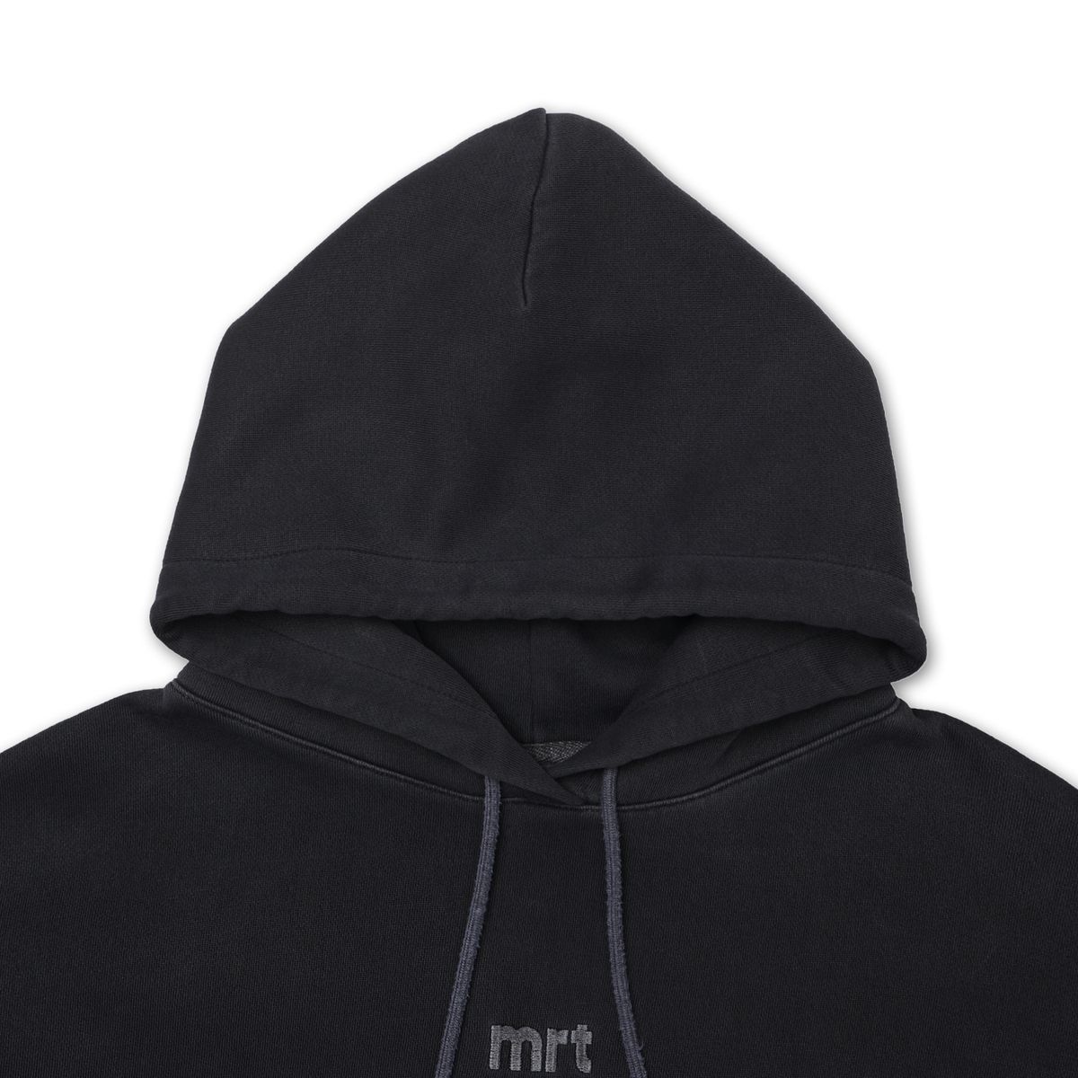 마르트(MARRT) 피그먼트 라인핀턱 후드 차콜