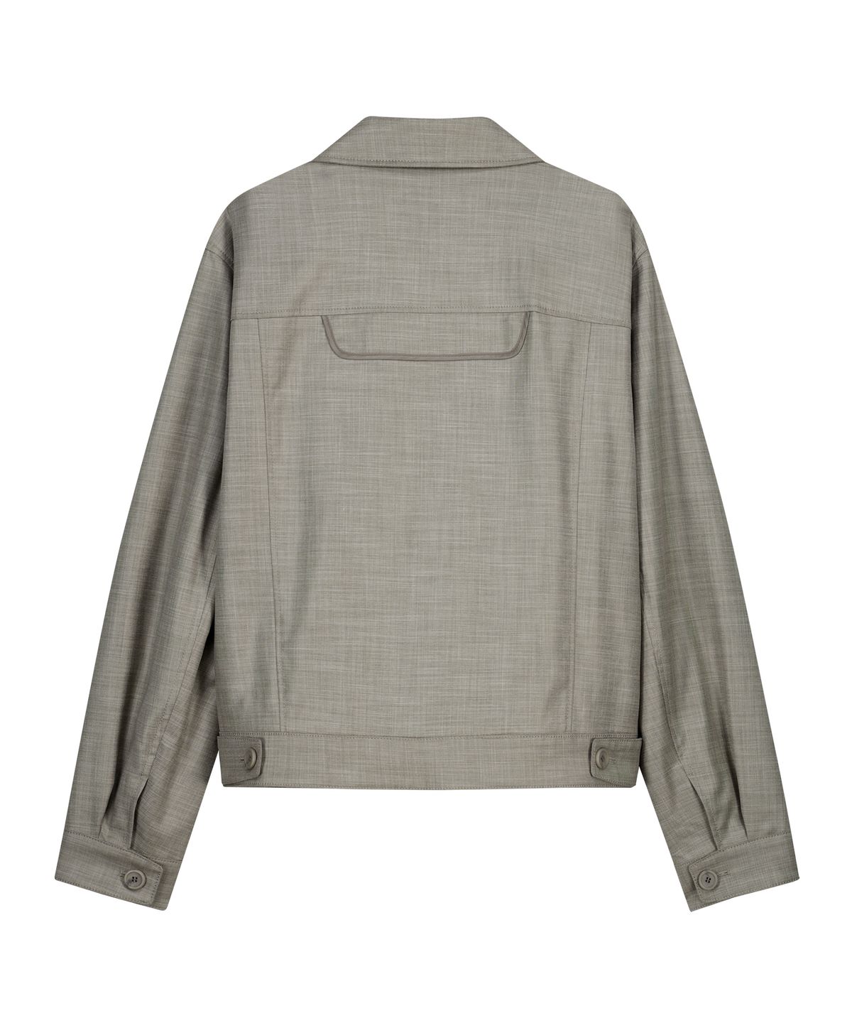 언지미크(UNGIMMICK) CROPPED PANEL TWILL JACKET (MOCHA)