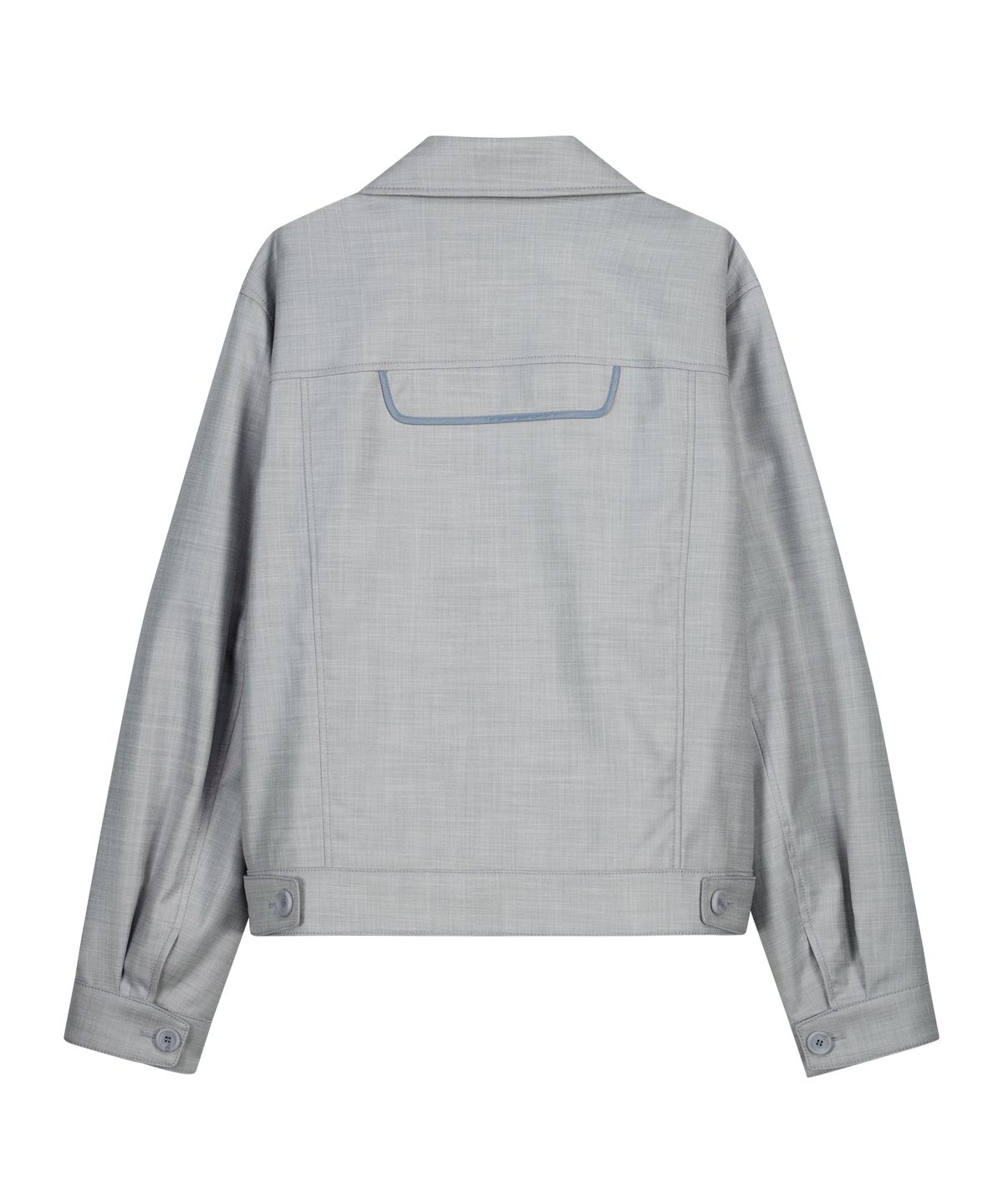 언지미크(UNGIMMICK) CROPPED PANEL TWILL JACKET (GRAYISH BLUE)