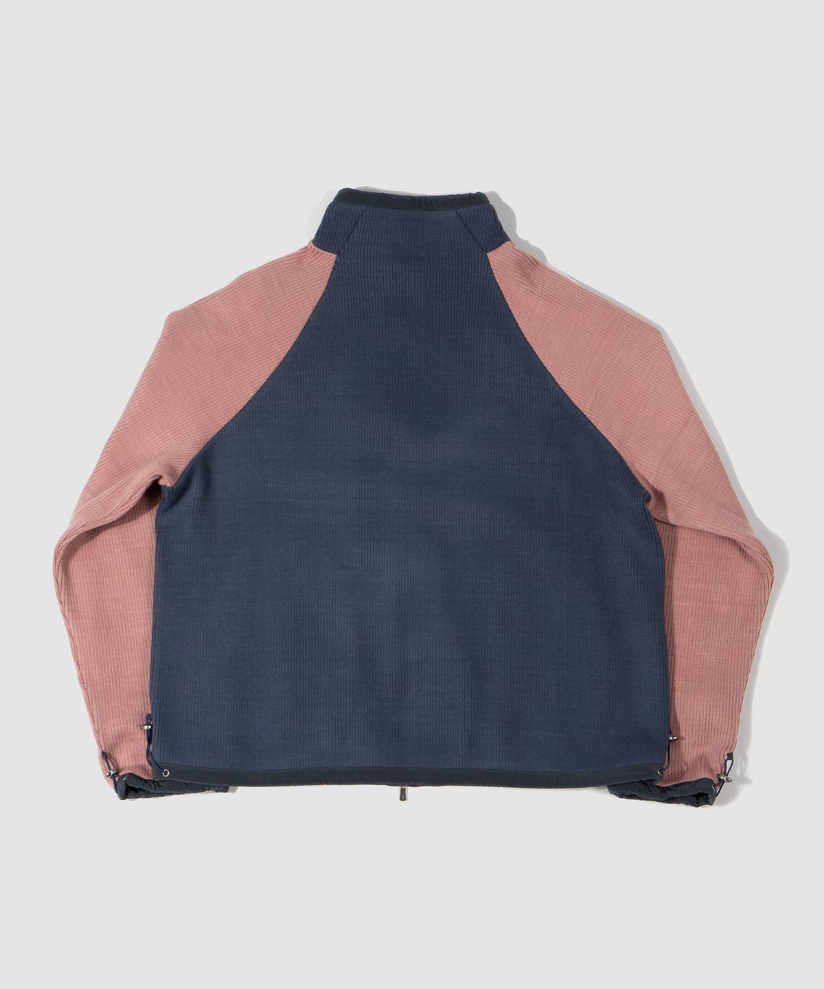 더가스펠오브(THEGOSPELOF) WOVEN BINDING KNIT ZIPUP / NAVY PINK
