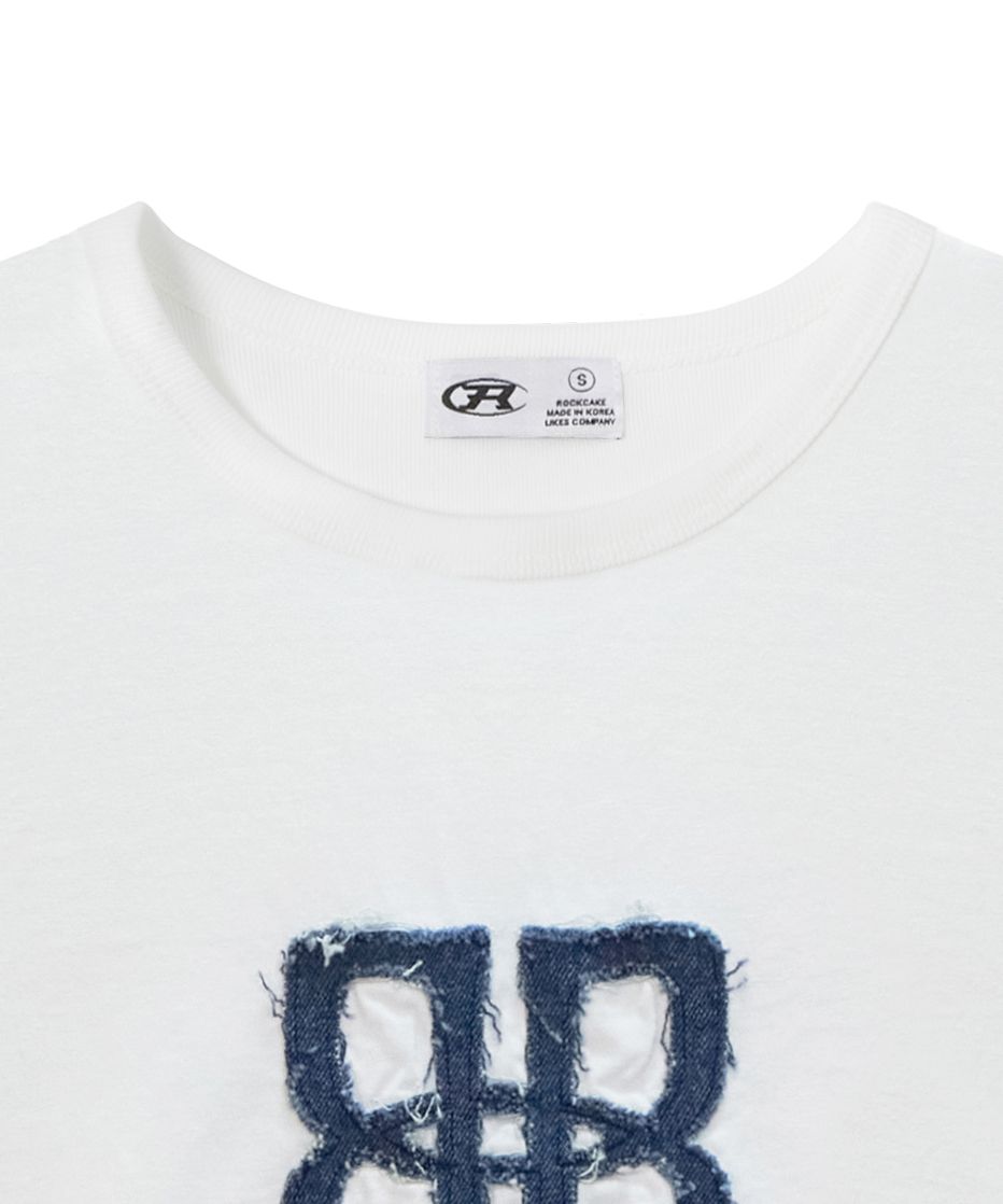 ★24-25FW新作★ROCKCAKE★Square Logo Denim Top Square Logo Denim Top New Version ➡️Check Square Logo Top