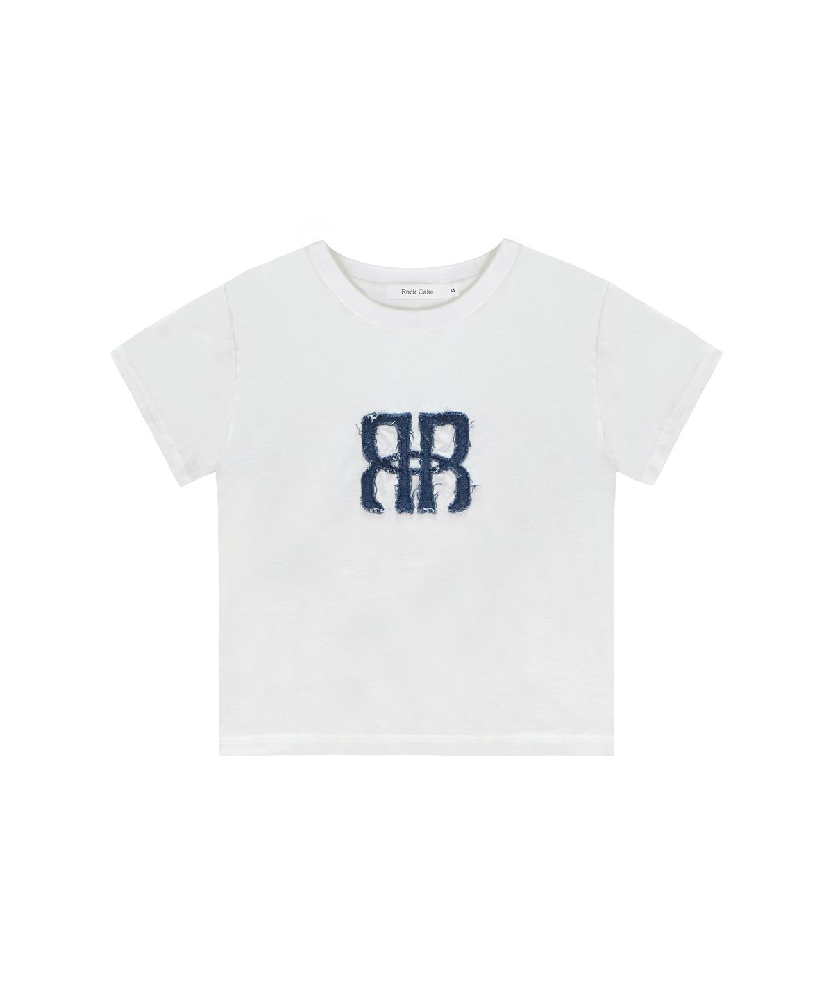 락케이크(ROCKCAKE) Square Logo Denim Top - White