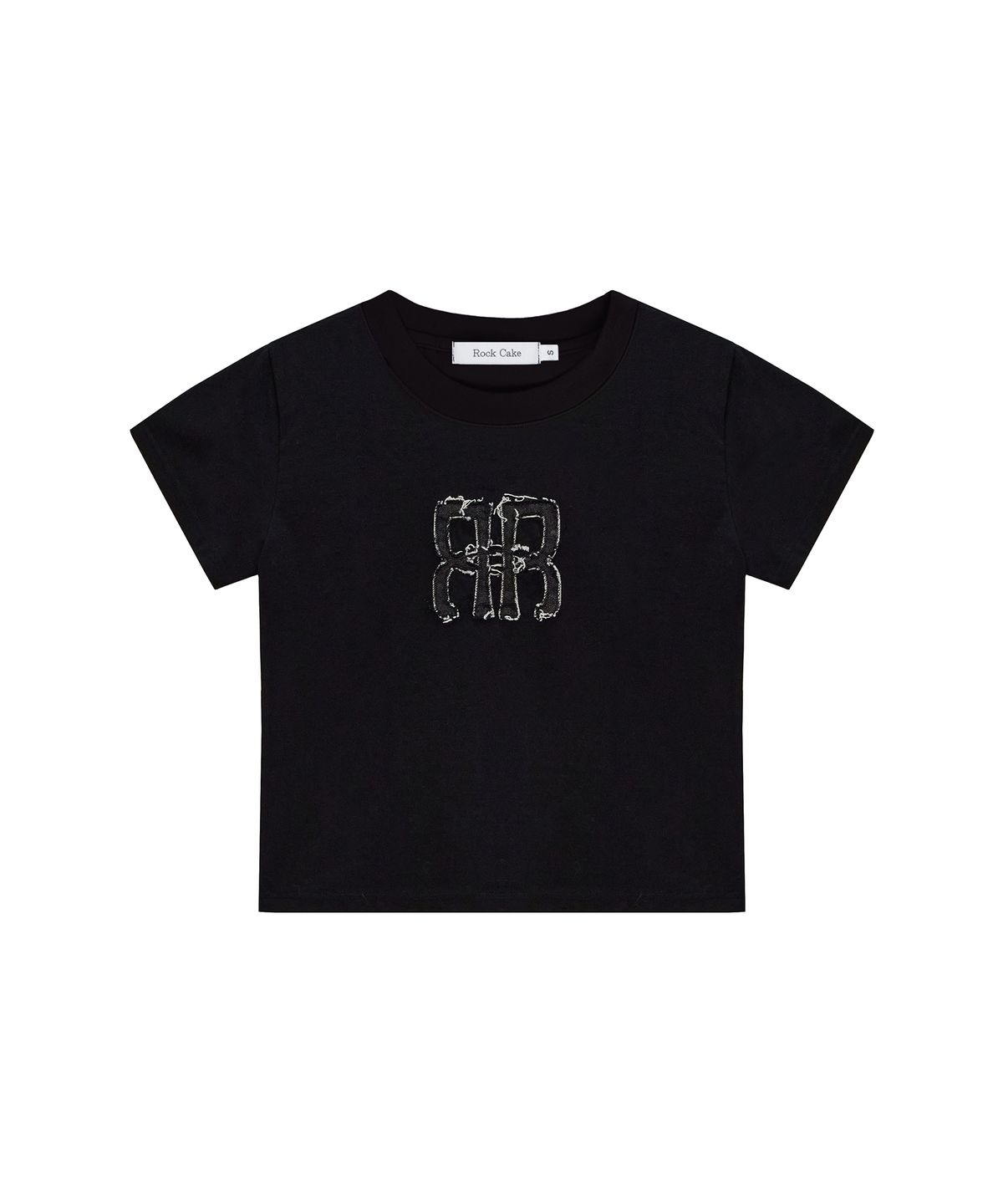 락케이크(ROCKCAKE) Square Logo Denim Top - Black