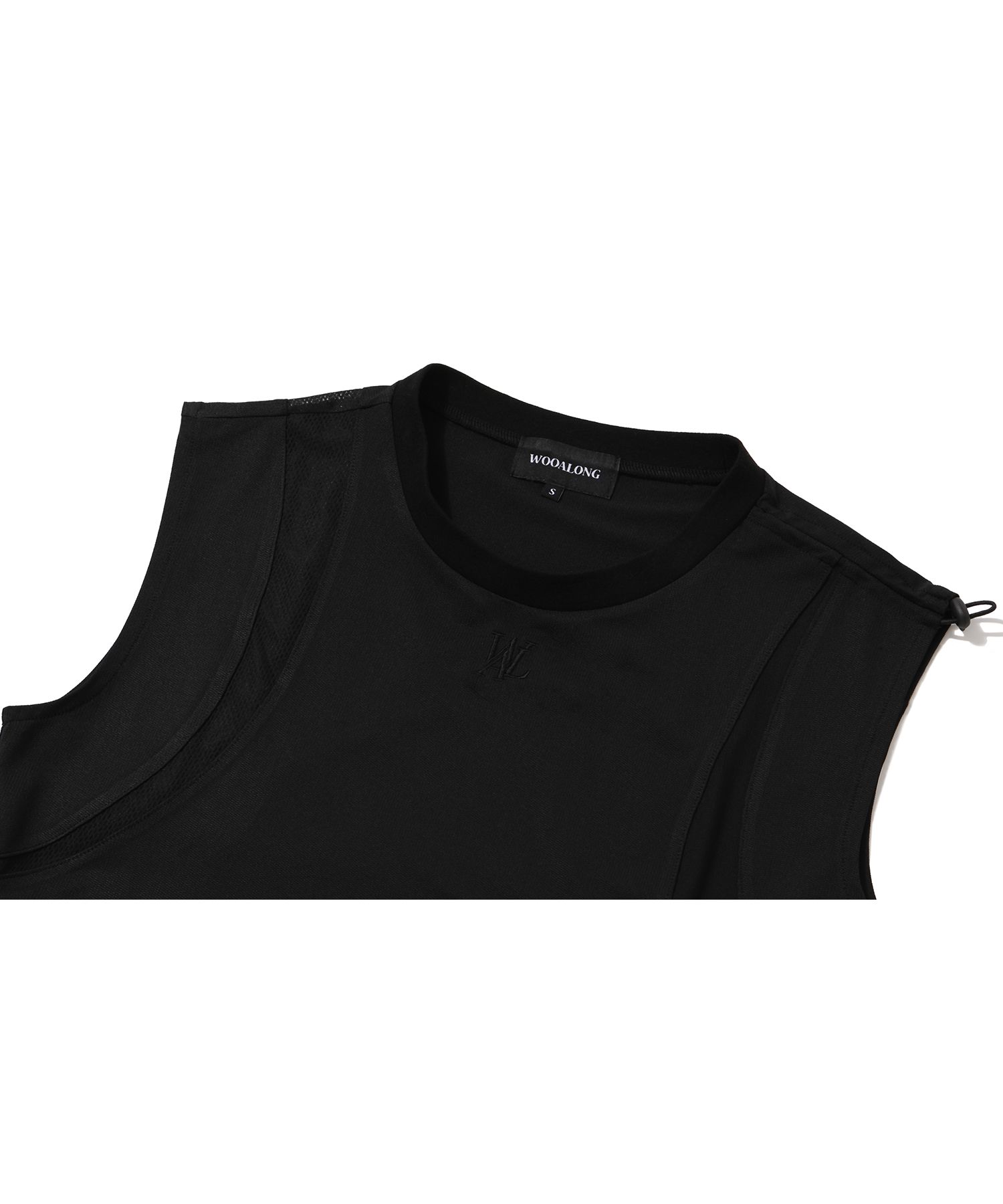● WOOALONG ● Shirring slit black one-piece - BLACK MUSINSA公式 | WOOALONG Shirring slit black one-piece - BLACK