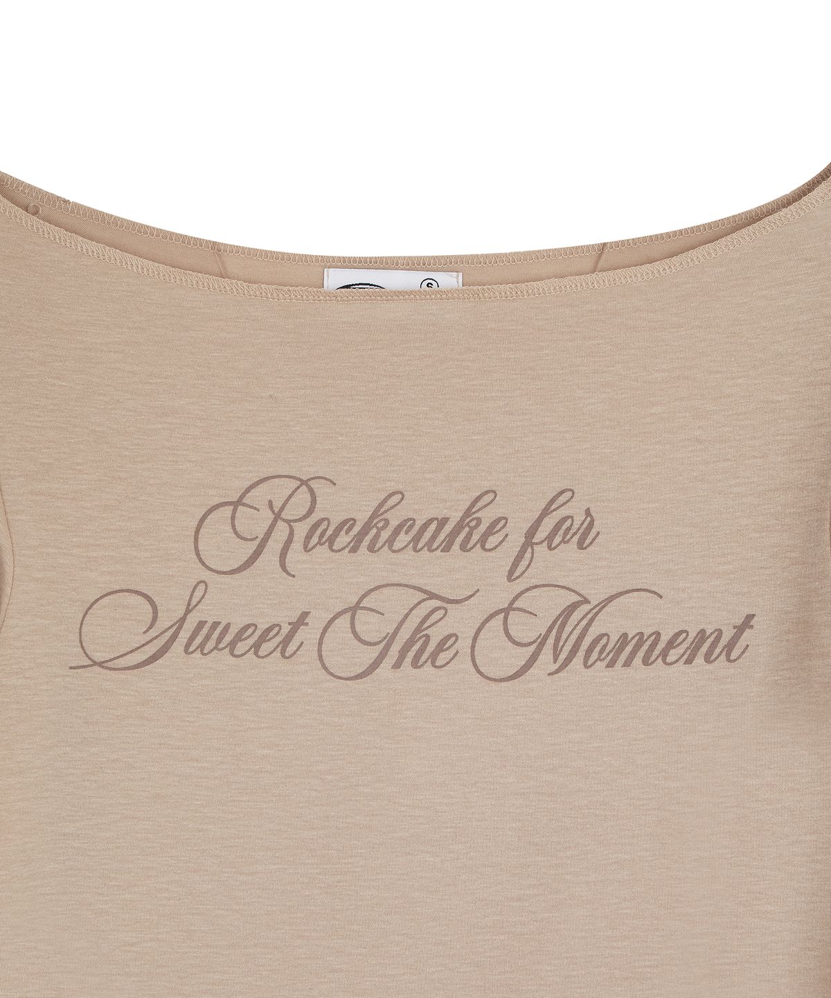 락케이크(ROCKCAKE) Cursive Mesh Top - Beige