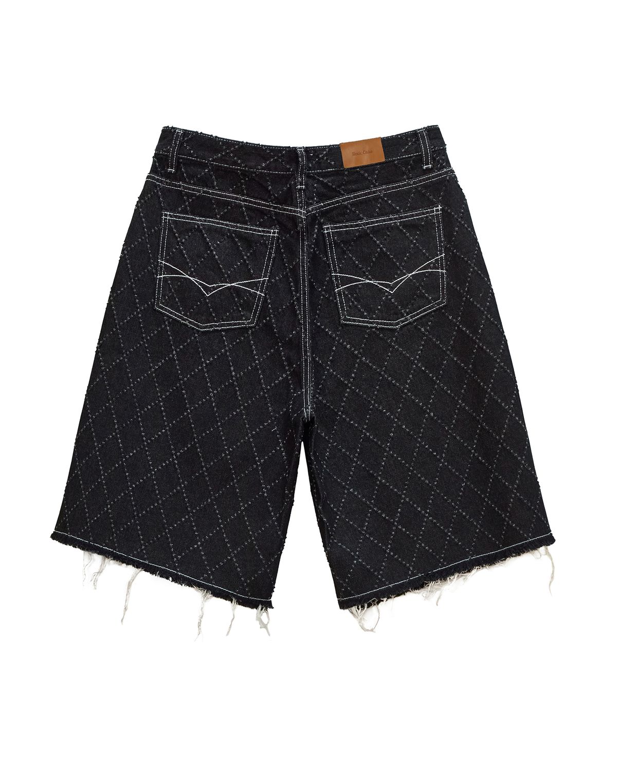 락케이크(ROCKCAKE) Diamond Punching Bermuda Pants - Black