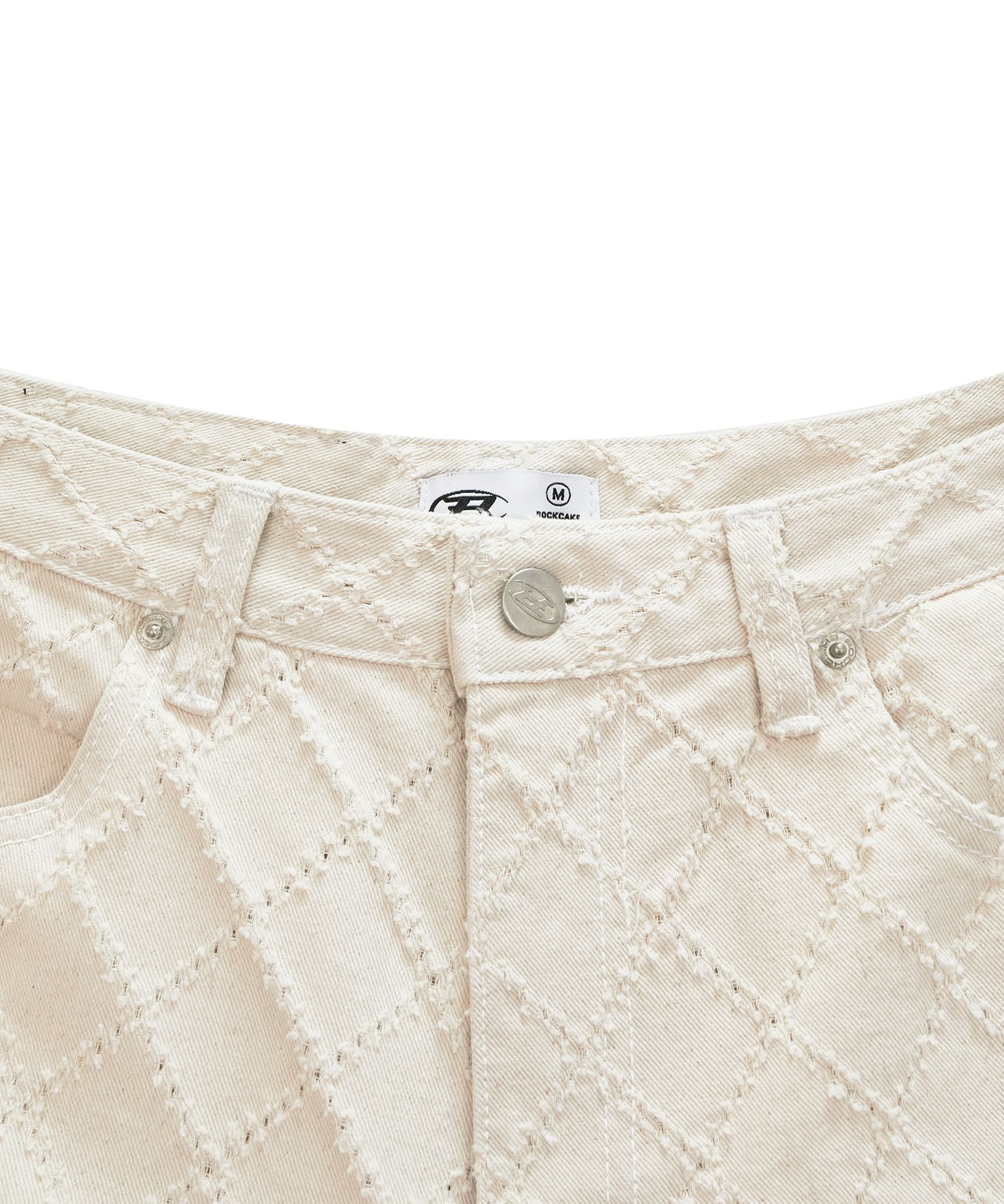 ★ROCKCAKE★ Diamond Punching Bermuda Pants MUSINSA | ROCKCAKE Diamond Punching Bermuda Pants - Beige