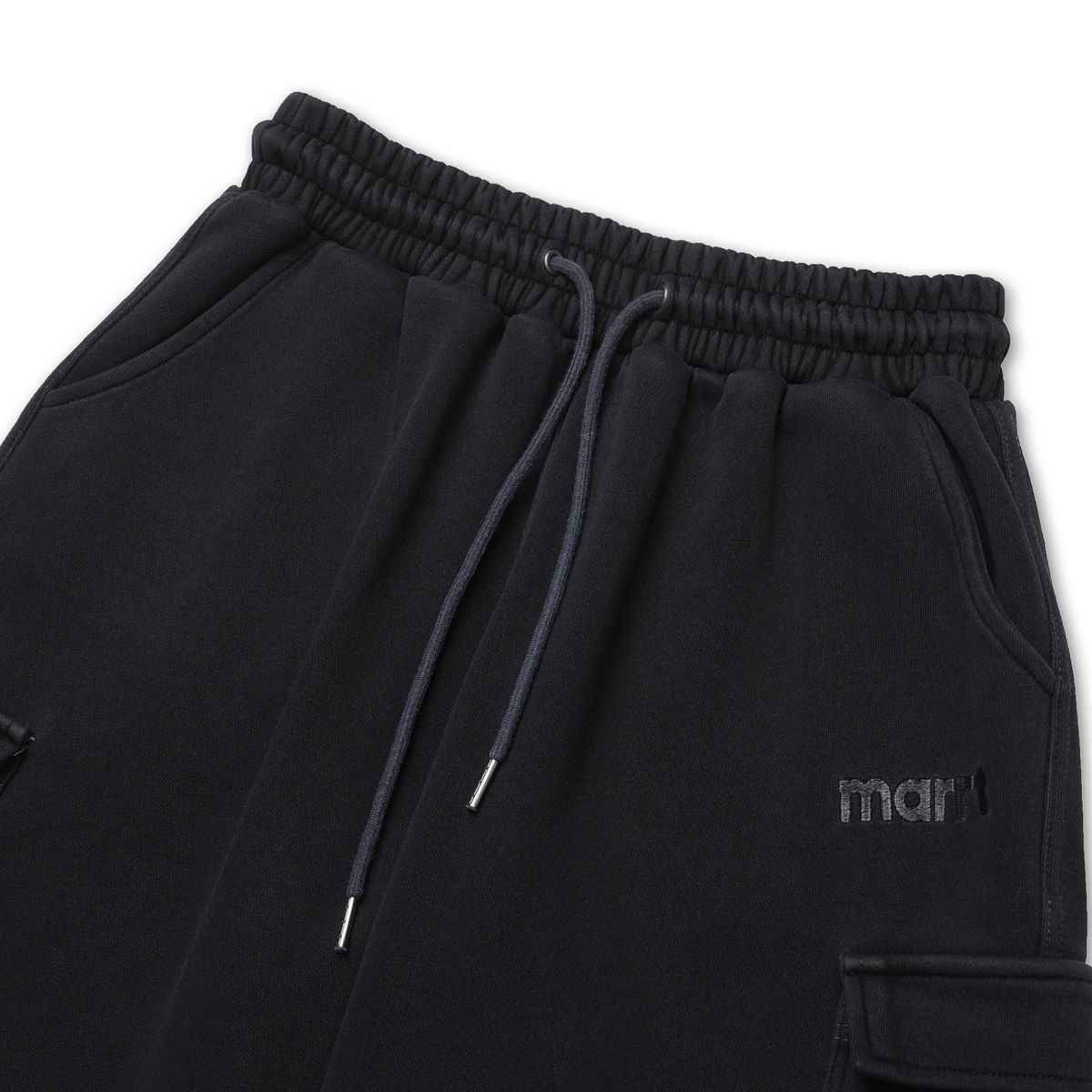 마르트(MARRT) 피그먼트 핀턱카고 하프 팬츠 차콜