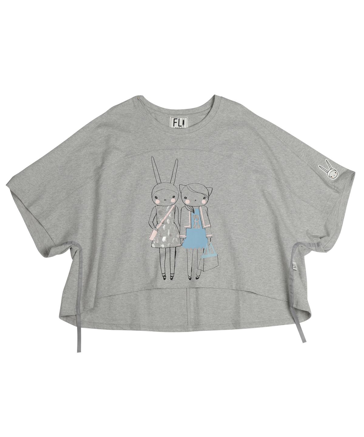 피피라핀(FIFI LAPIN) 여성 돌먼소매 오버핏 반팔 티셔츠/FS7WT38W M-GRAY