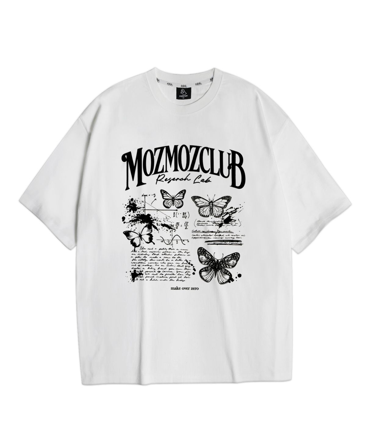 모즈모즈(MOZMOZ) 리서치랩 오버핏 반팔티셔츠 화이트