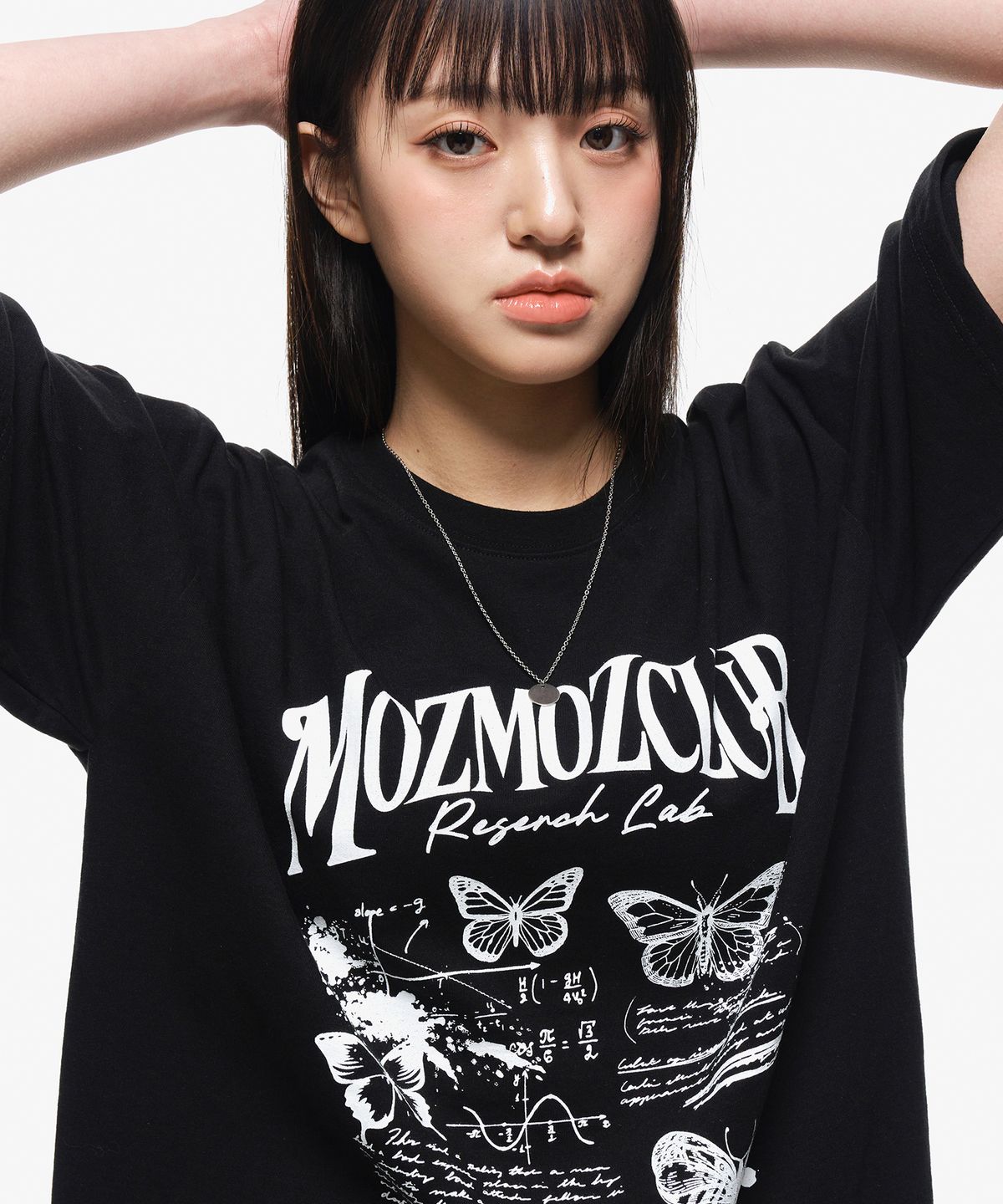 모즈모즈(MOZMOZ) 리서치랩 오버핏 반팔티셔츠 블랙
