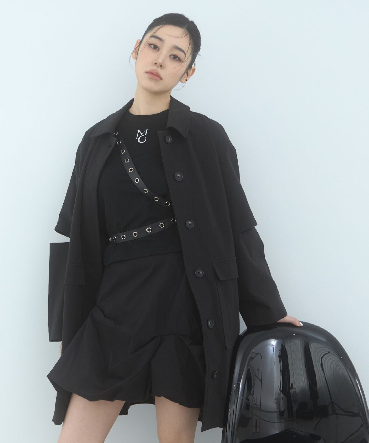 무아르모아(MOIREMOA) MO basic tee-Black
