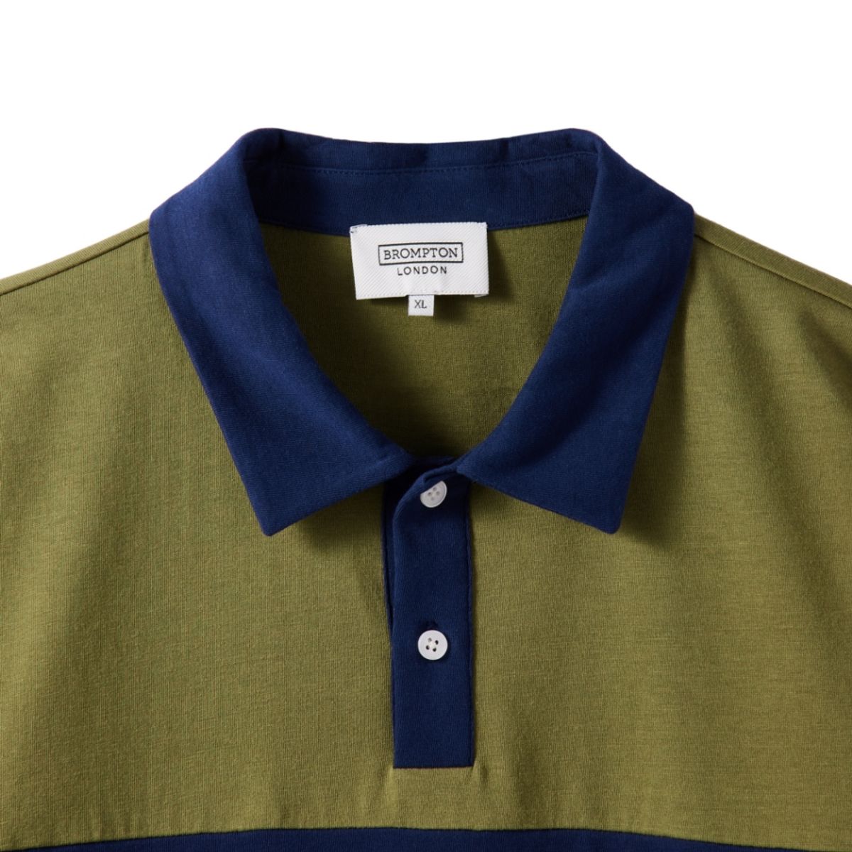 브롬톤 런던(BROMPTON LONDON) VINTAGE CYCLE COLLAR JERSEY - OLIVE (P242MPL511)