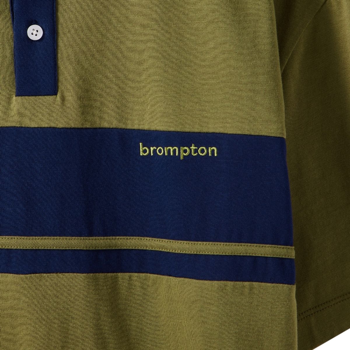 브롬톤 런던(BROMPTON LONDON) VINTAGE CYCLE COLLAR JERSEY - OLIVE (P242MPL511)