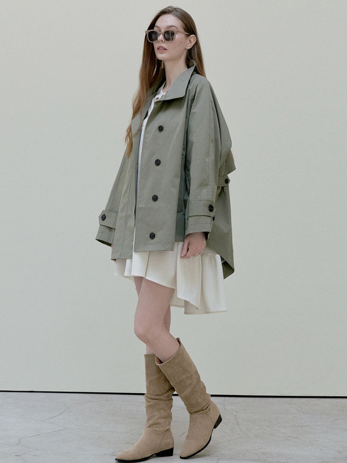 아방(AVANT-G) Ethnic Shirring Strap Dress - cream
