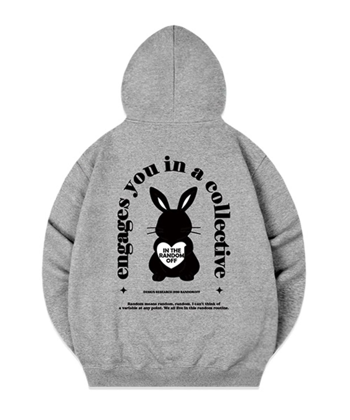 랜덤오프(RANDOMOFF) BLACKBUNNY BACK 후드집업 [그레이]