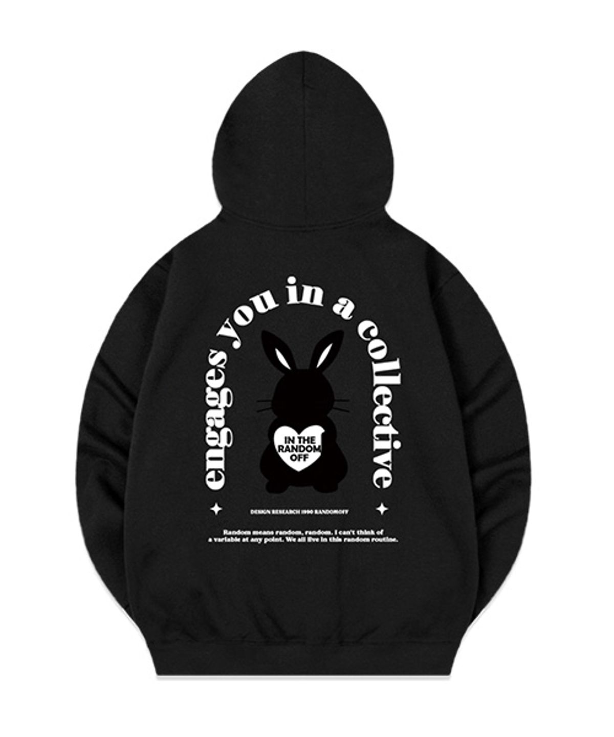 랜덤오프(RANDOMOFF) BLACKBUNNY BACK 후드집업 [블랙]
