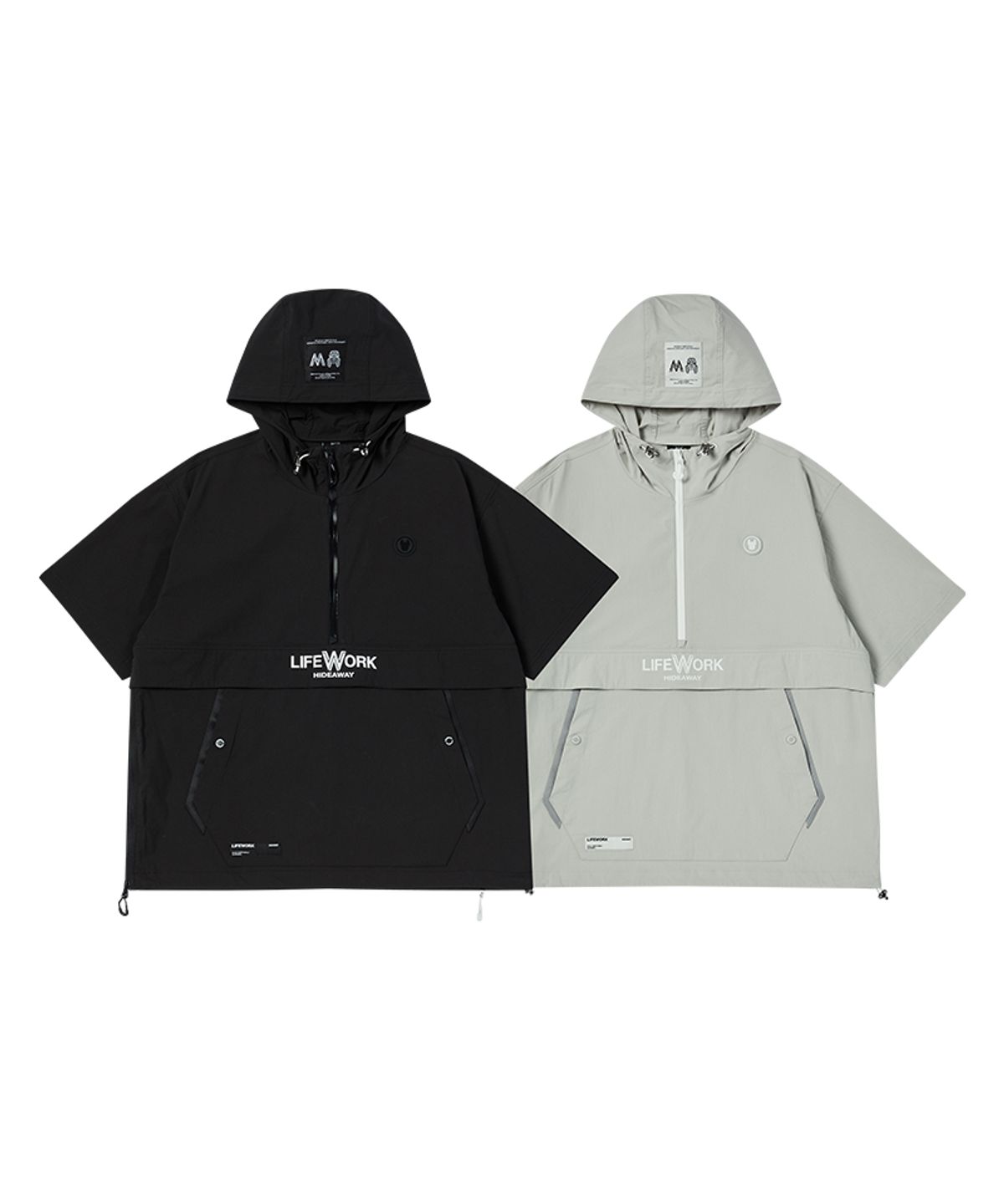 라이프워크(LIFEWORK) 라운드라독 후드 반팔 아노락