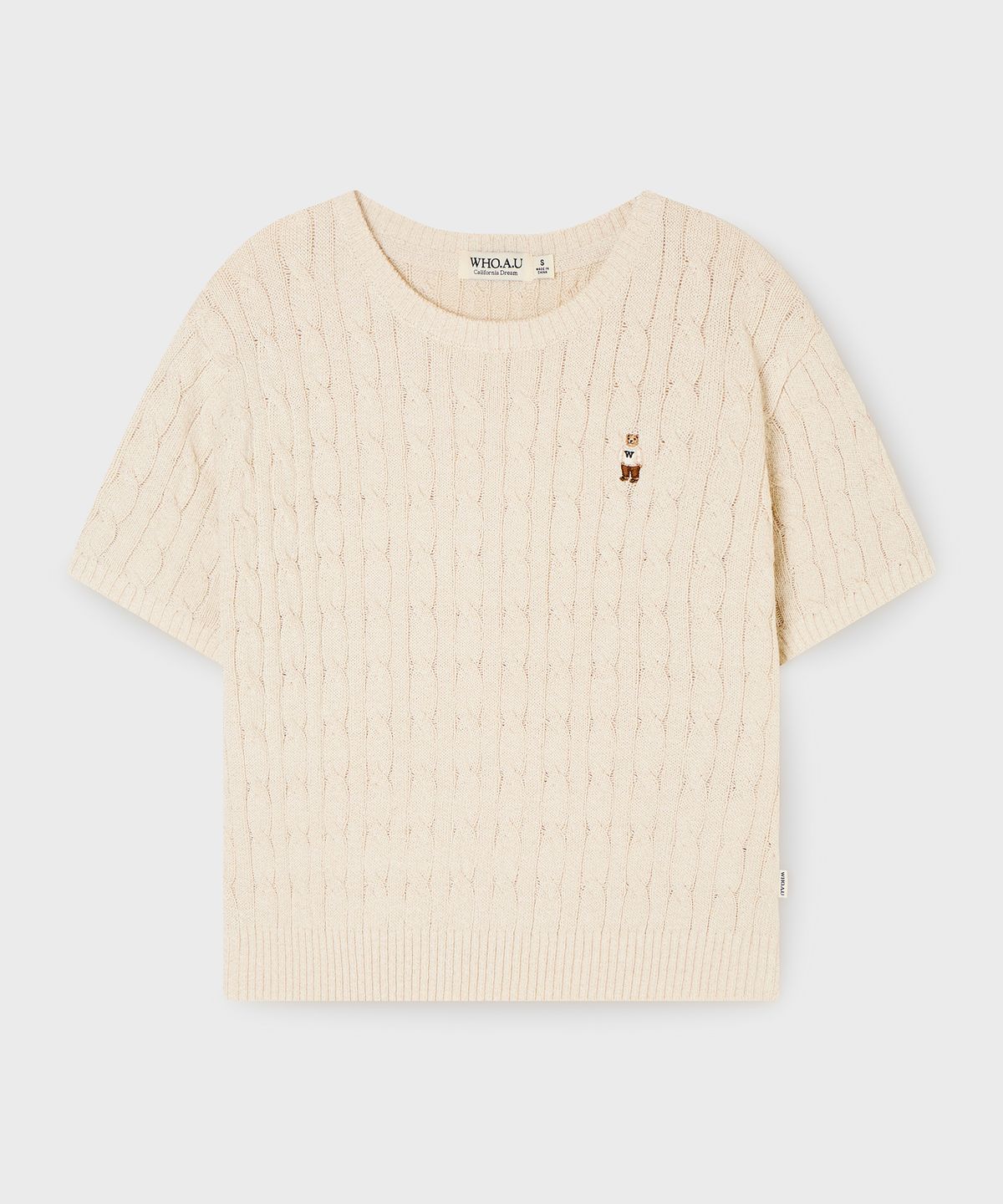 후아유(WHO.A.U) Steve Melange Short Sleeve Sweater / WHKAG2412F