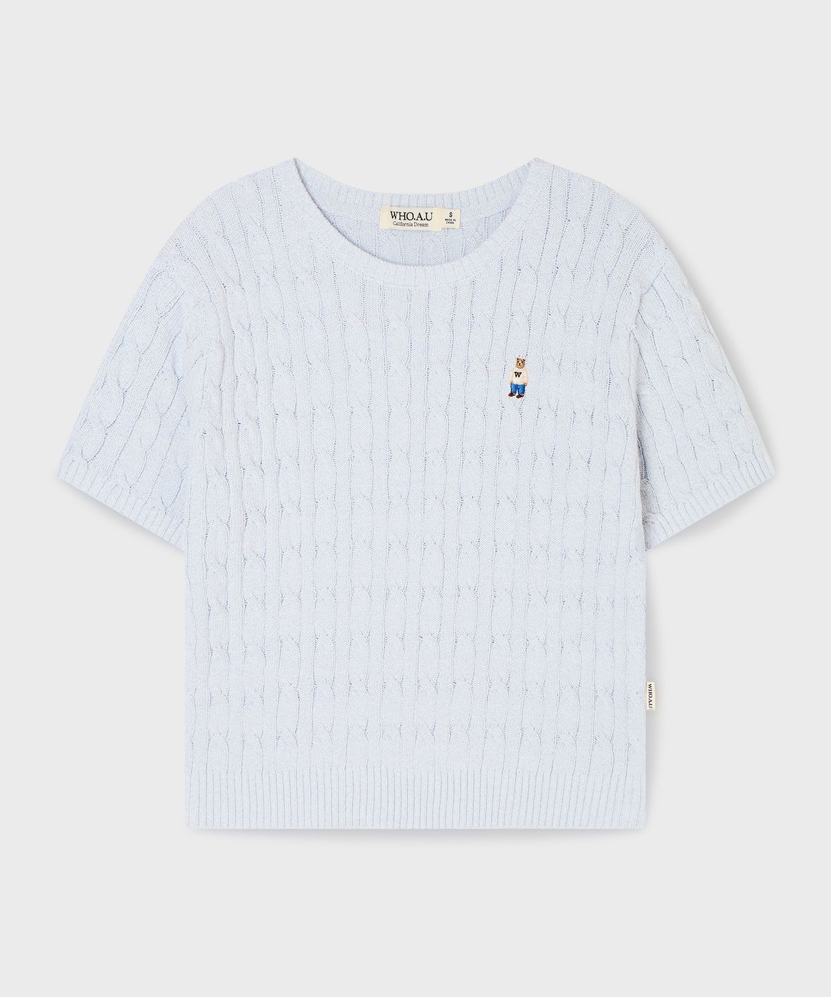 후아유(WHO.A.U) Steve Melange Short Sleeve Sweater / WHKAG2412F