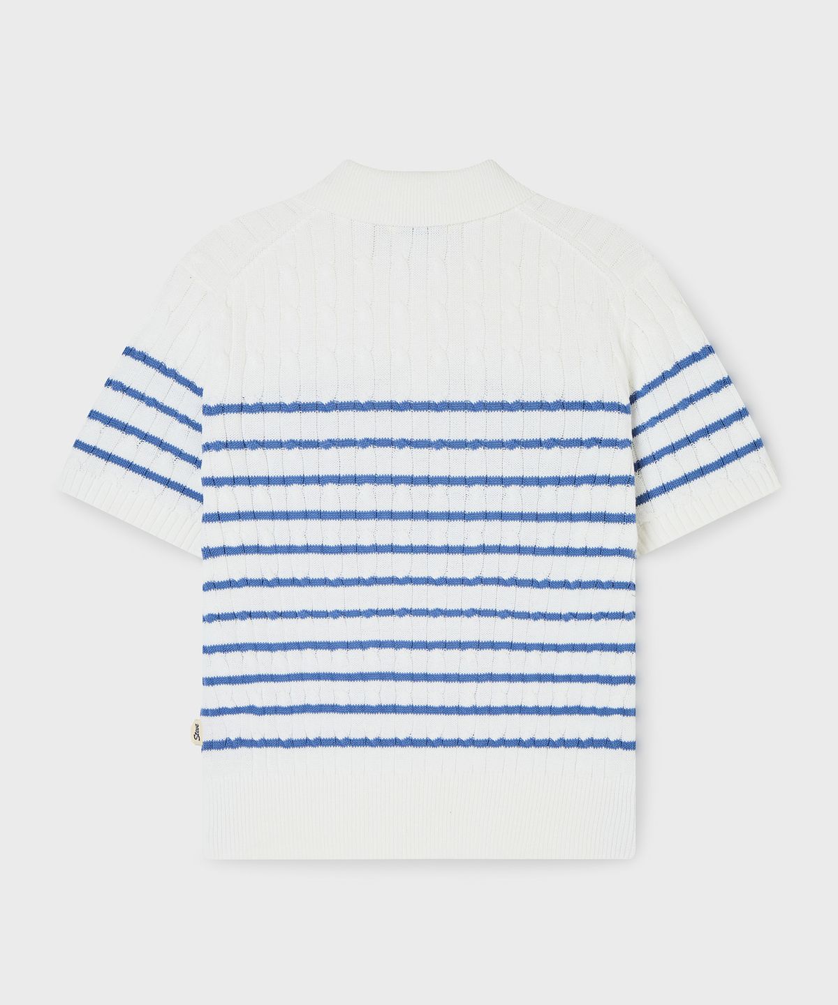 후아유(WHO.A.U) Steve Collar Cable Short Sleeve Sweater/WHKAG2423F