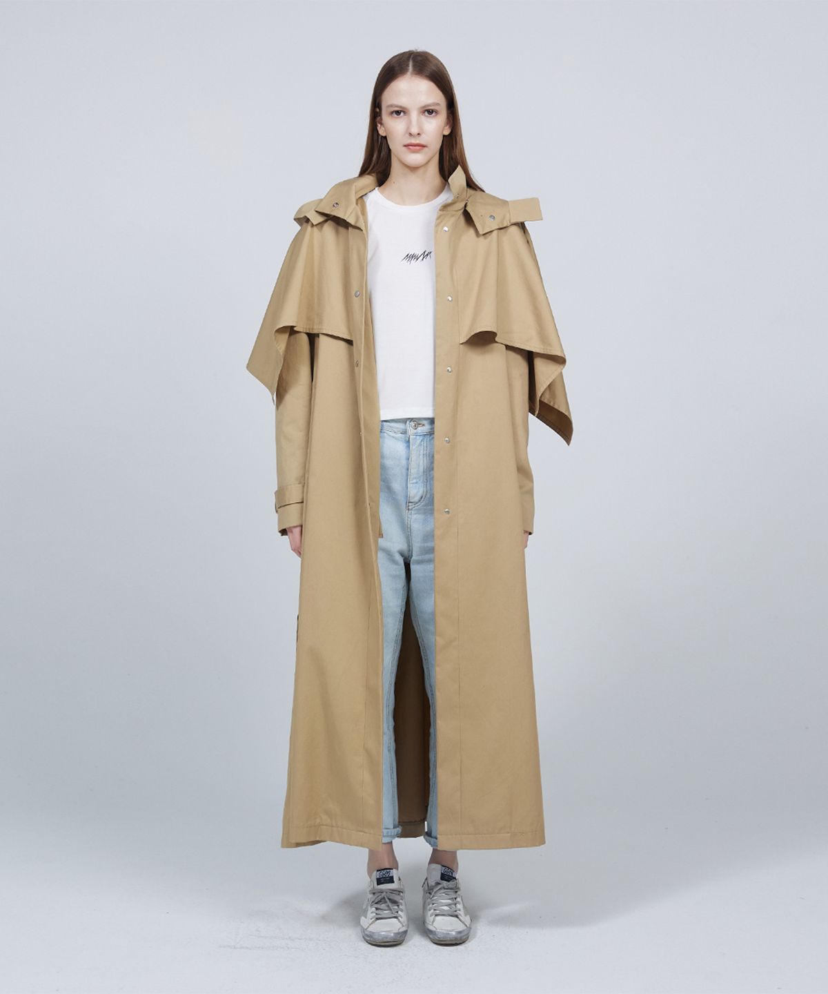 므아므(MMAM) Back pleats long trench coat
