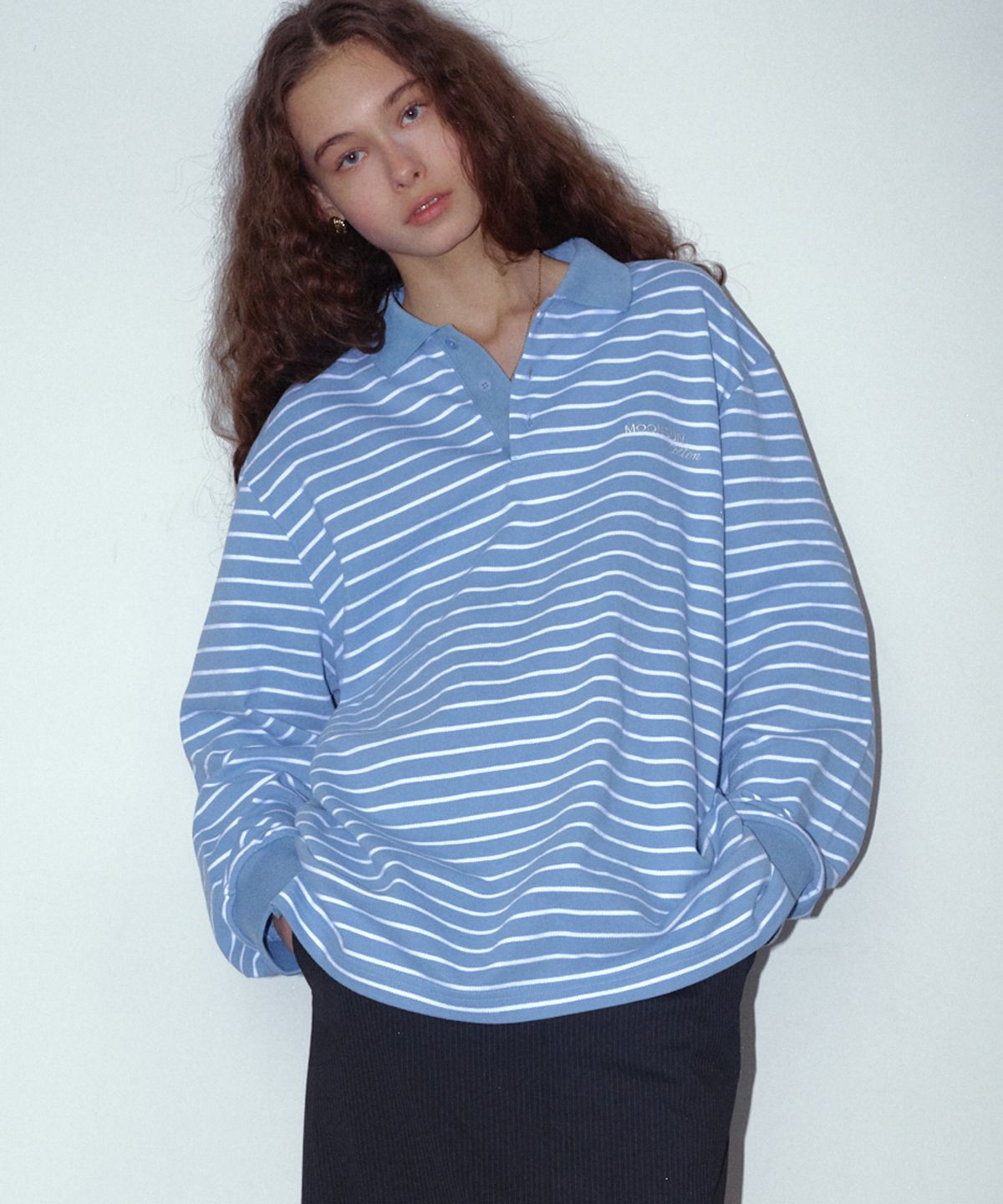 문선 아카이브(MOONSUN ARCHIVE) 01 M.C UNISEX, Stripe PK Shirt / Sky