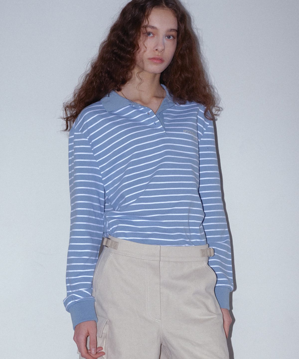 문선 아카이브(MOONSUN ARCHIVE) 01 M.C UNISEX, Stripe PK Shirt / Sky