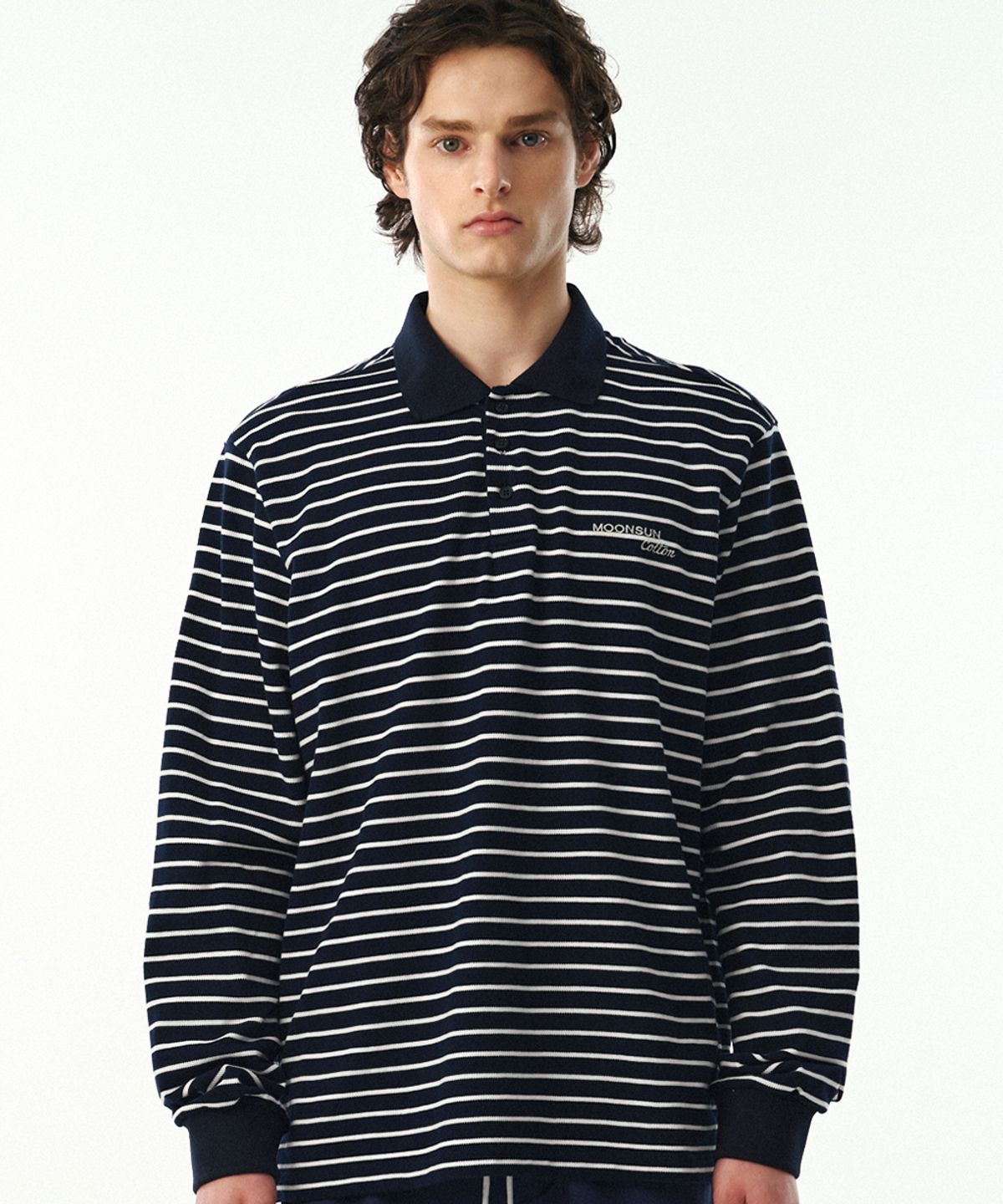 문선 아카이브(MOONSUN ARCHIVE) 01 M.C UNISEX, Stripe PK Shirt / Navy