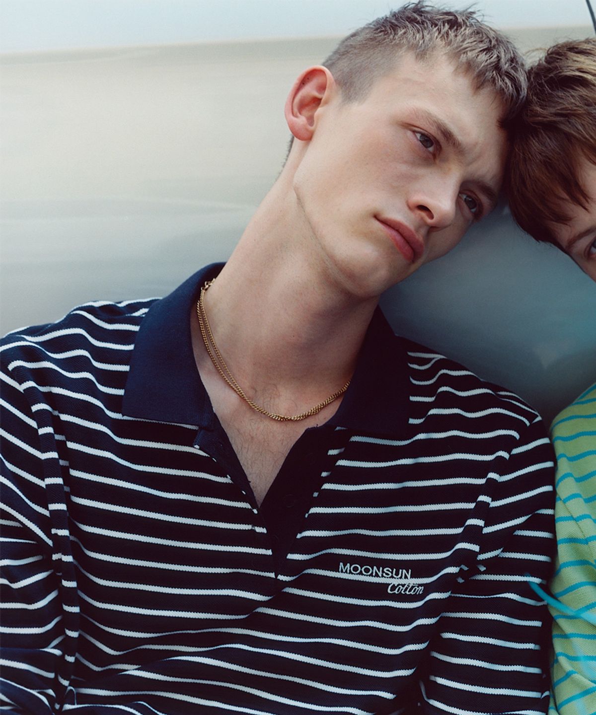 문선 아카이브(MOONSUN ARCHIVE) 01 M.C UNISEX, Stripe PK Shirt / Navy