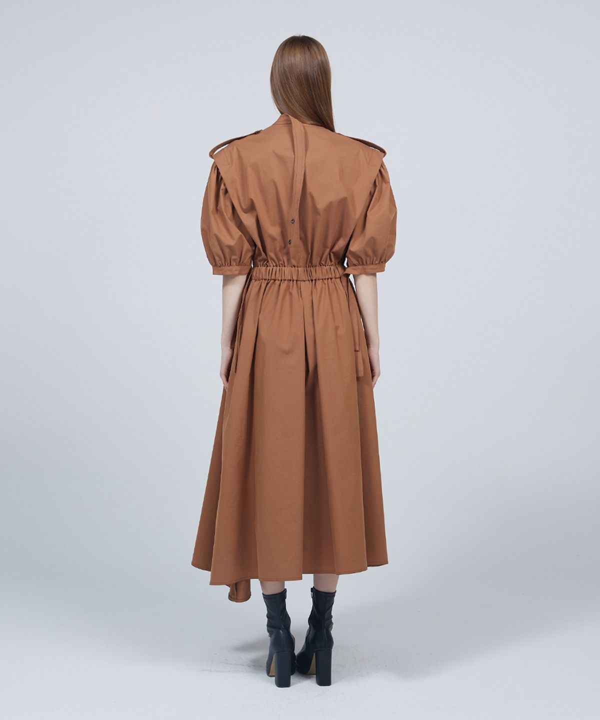 므아므(MMAM) Short puff sleeve trench coat dress