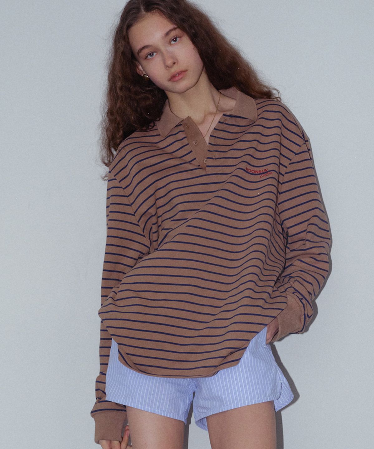 문선 아카이브(MOONSUN ARCHIVE) 01 M.C UNISEX, Stripe PK Shirt / Beige
