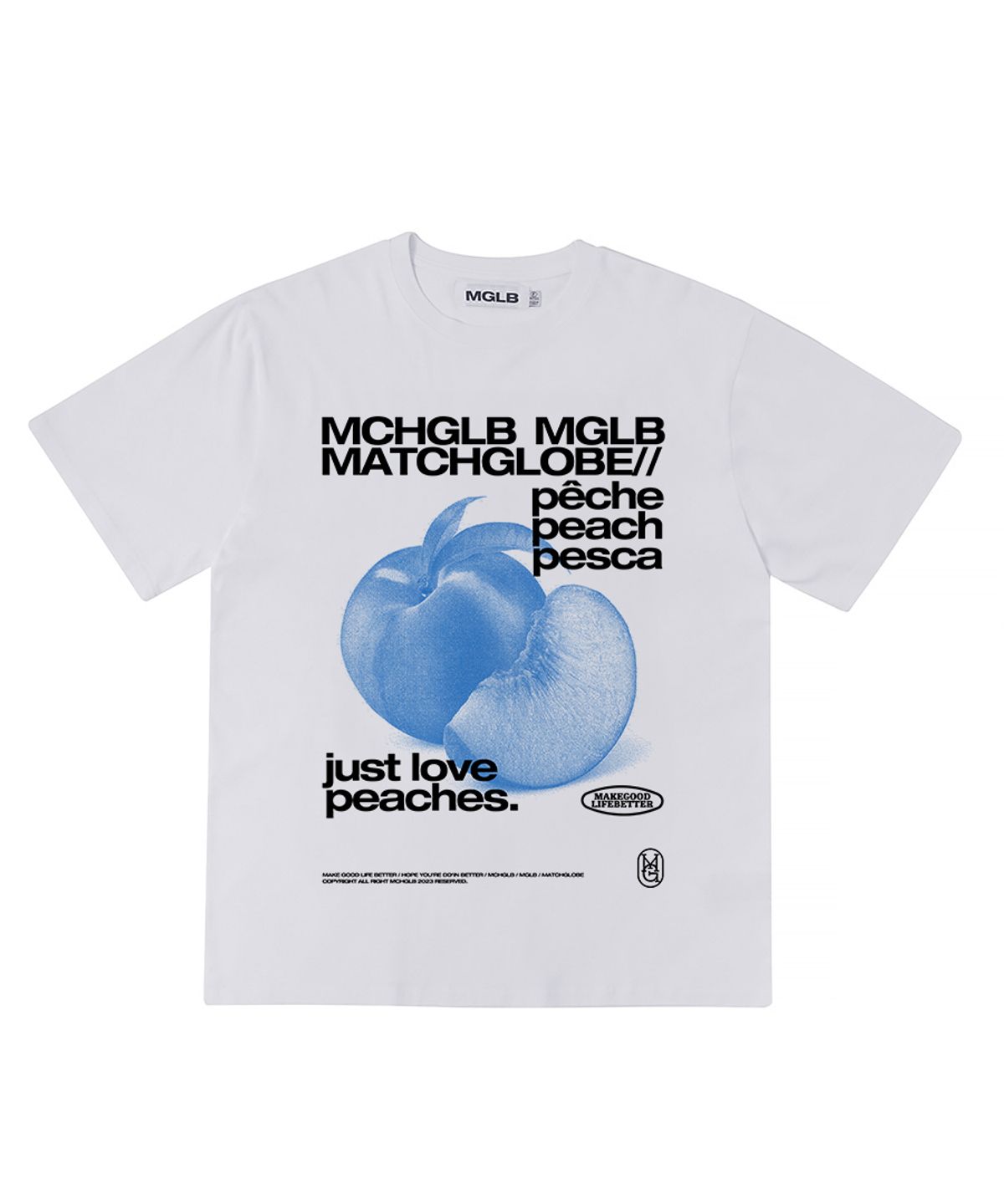 매치글로브(MATCHGLOBE) 피치스 오버핏 티 (화이트)