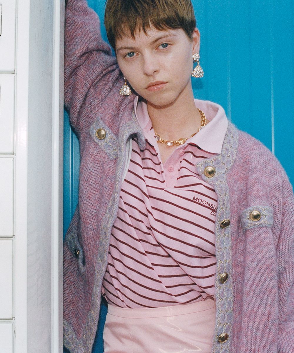 MUSINSA | MOONSUN MJ S2 01 M.C UNISEX, Stripe PK Shirt / Pink