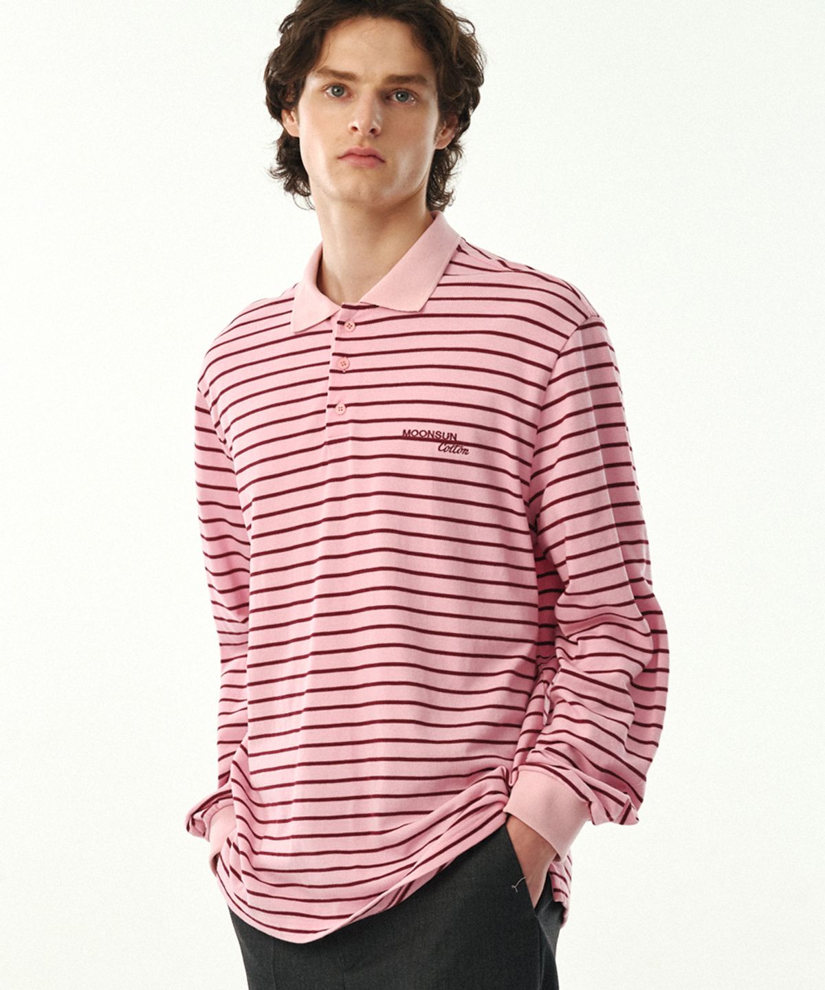 문선 아카이브(MOONSUN ARCHIVE) MJ S2 01 M.C UNISEX, Stripe PK Shirt / Pink