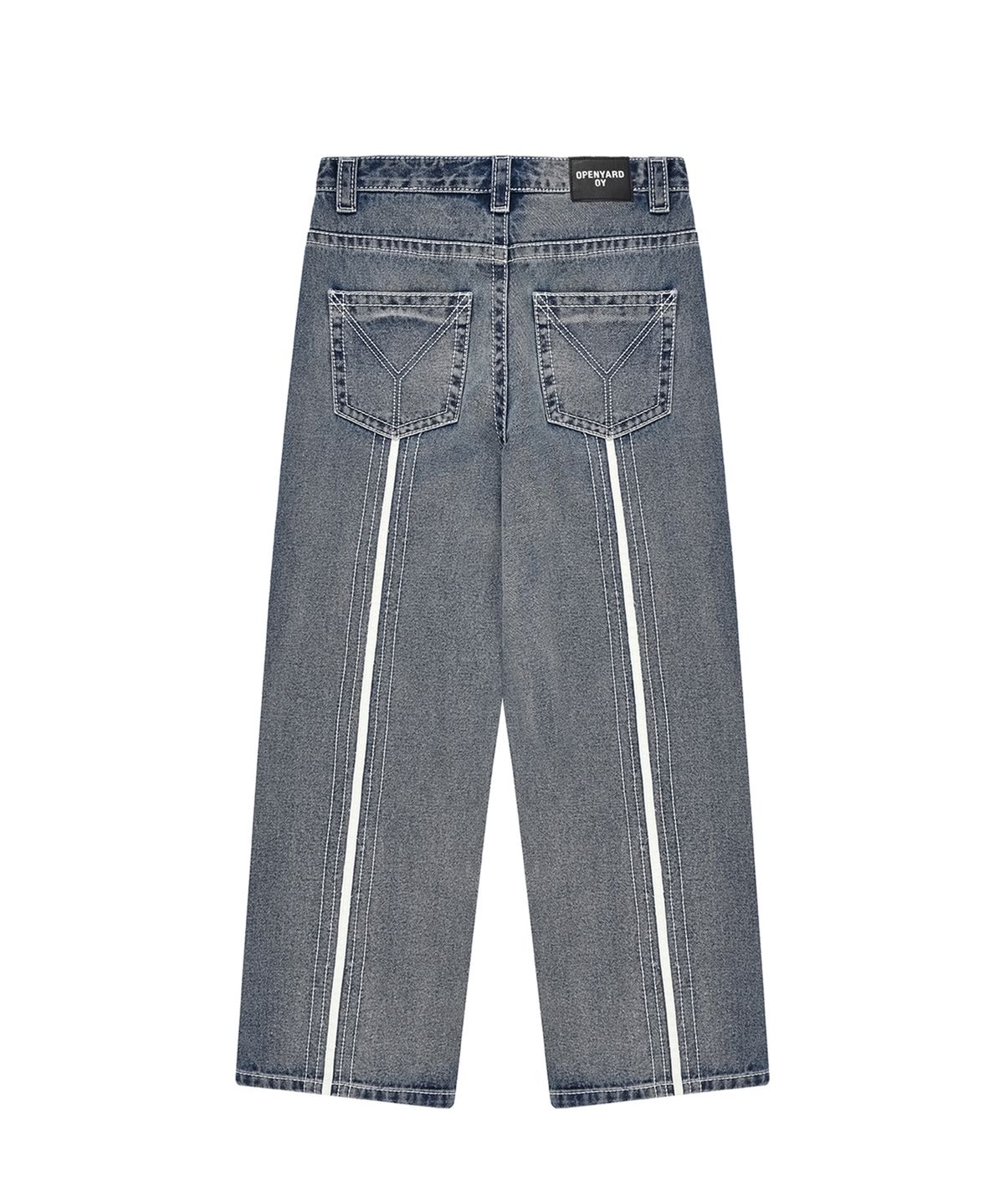 오픈야드(오와이)(OPENYARD(OY)) BACK STITCH WASHED JEANS-BLUE
