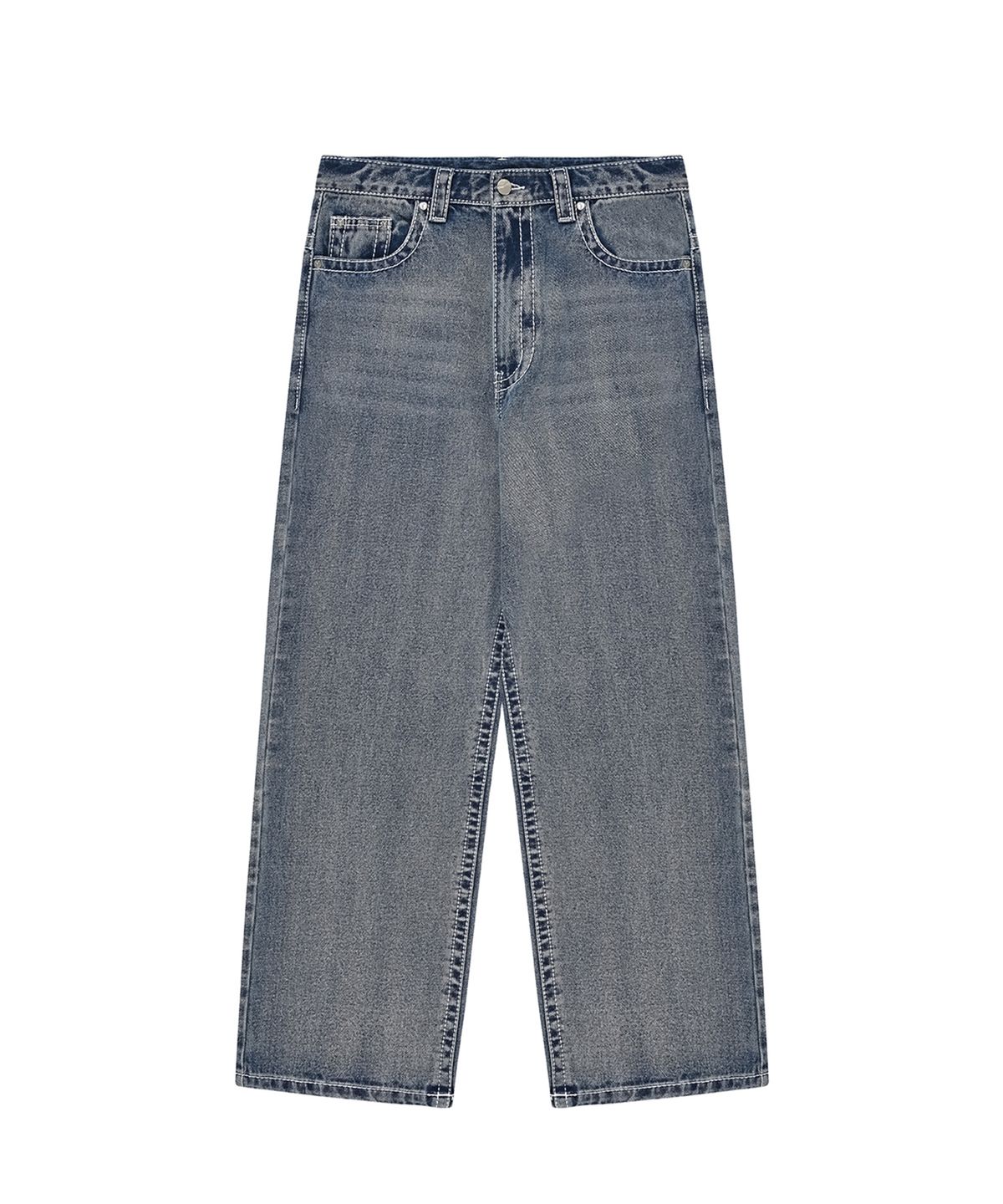 오픈야드(오와이)(OPENYARD(OY)) BACK STITCH WASHED JEANS-BLUE