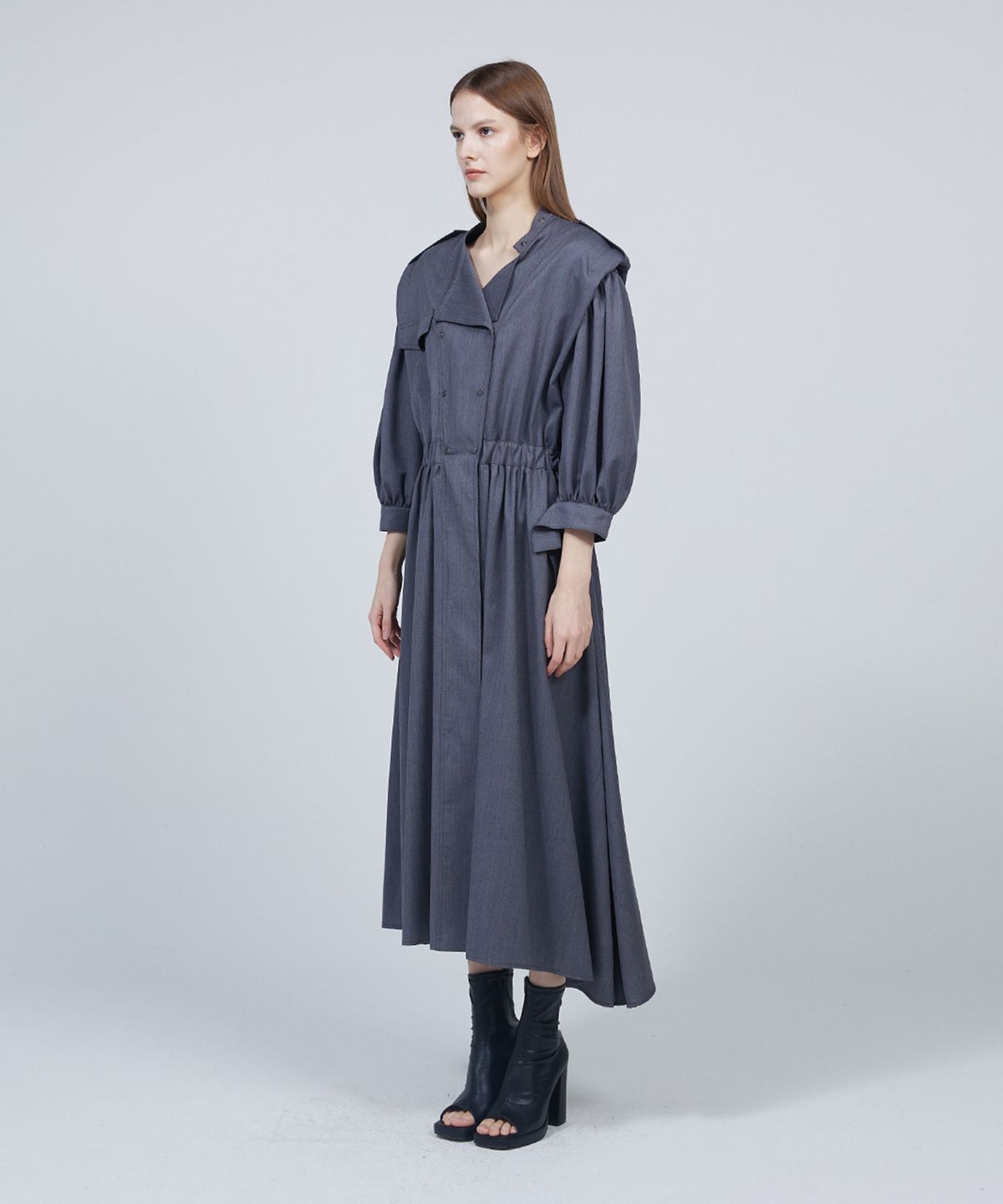 므아므(MMAM) Puff sleeve trench coat dress