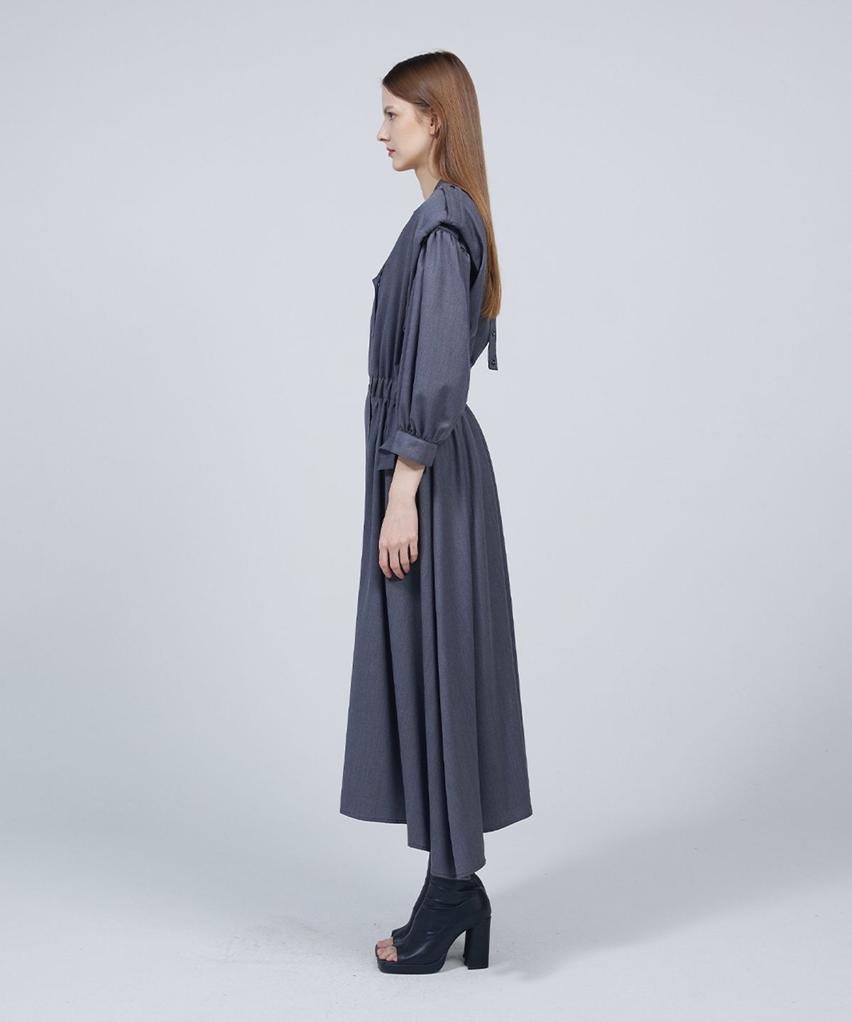 므아므(MMAM) Puff sleeve trench coat dress