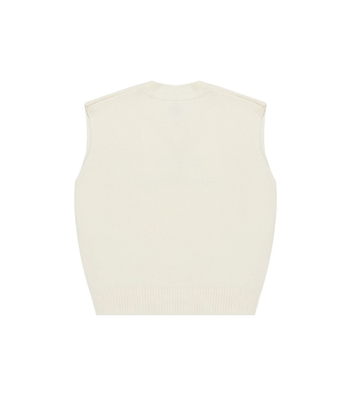 오픈야드(오와이)(OPENYARD(OY)) SIDE SLIT V NECK KNIT VEST-WHITE